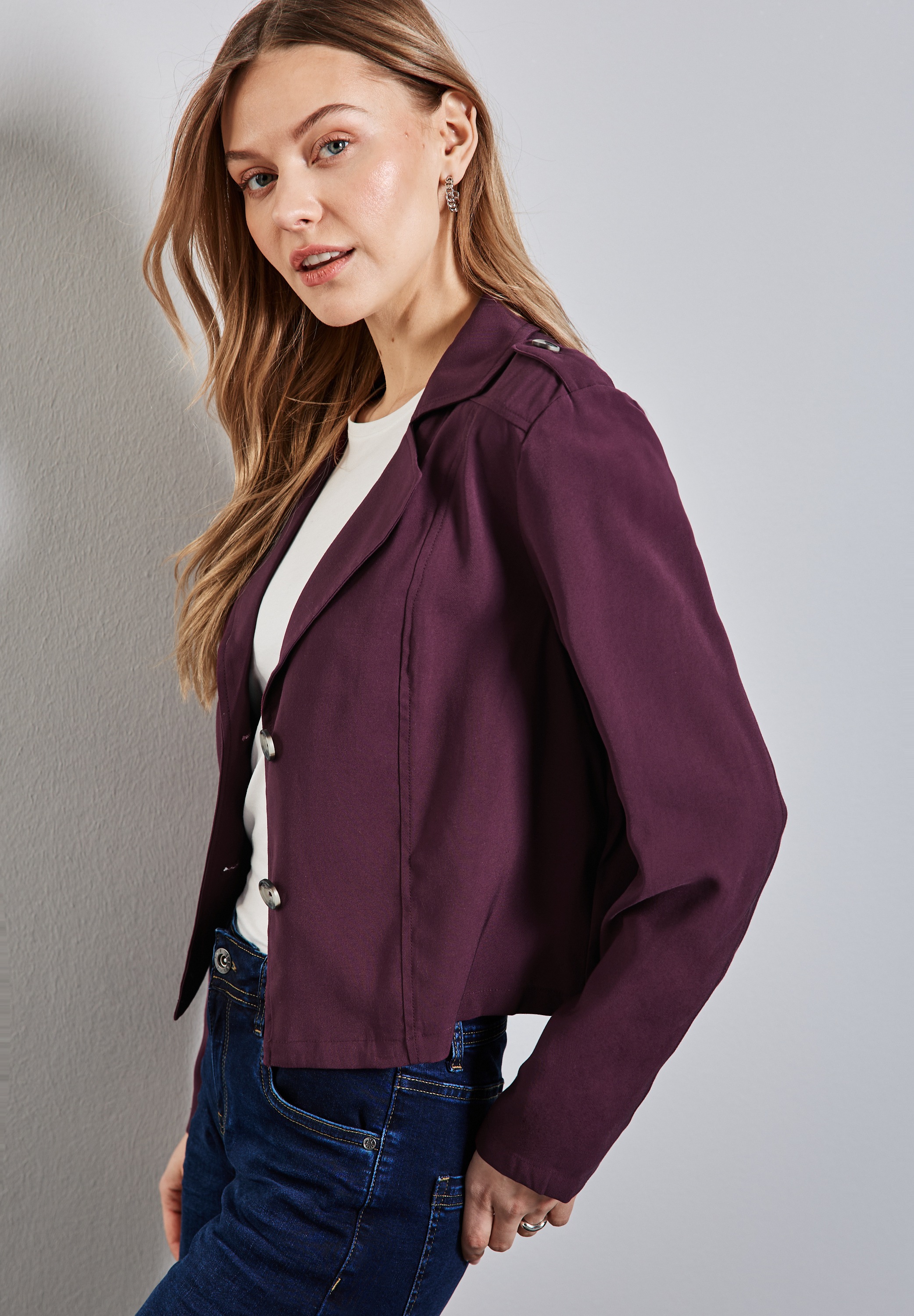 STREET ONE Kurzjacke ohne Kapuze mit Reverskragen