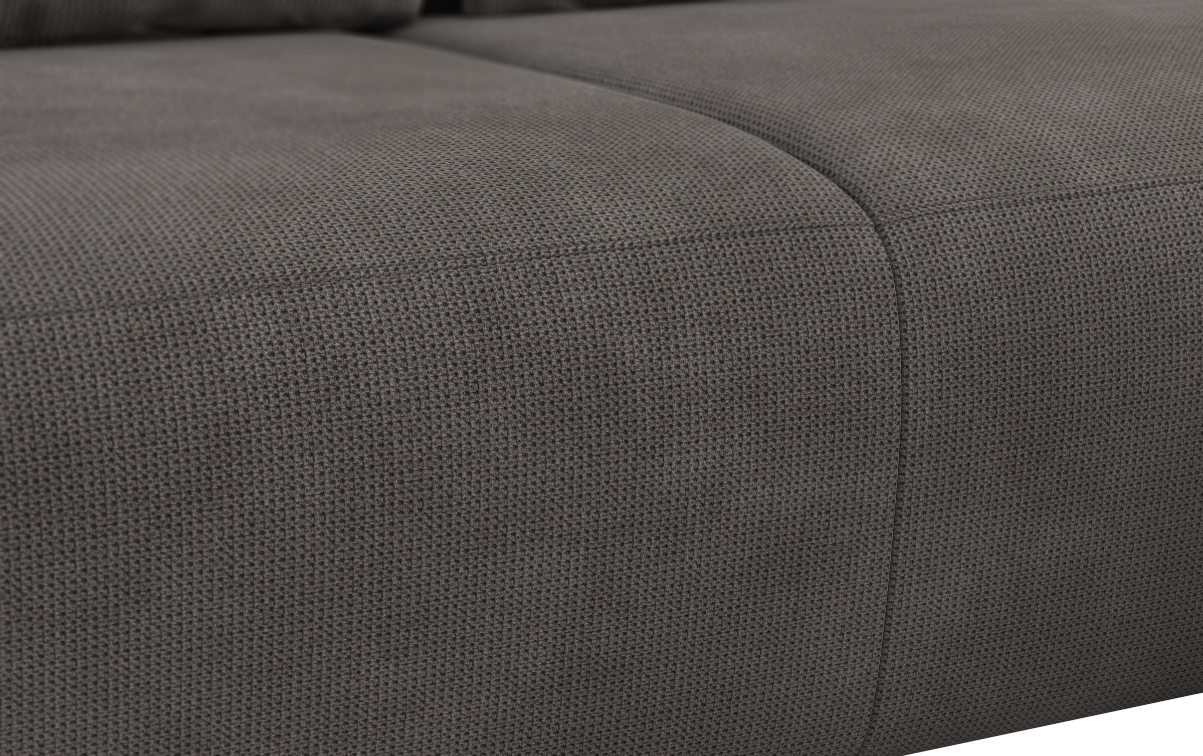 Ecksofa COTTA "Side L-Form, mit Kopfteilverstellung & 3 Nierenkissen", grau (stone), B:304cm H:71cm T:186cm, 96% POLYESTER (PES) / 4% POLYAMID (PA), Sofas, Ecksofa, optional motorische Sitztiefenverstellung 3
