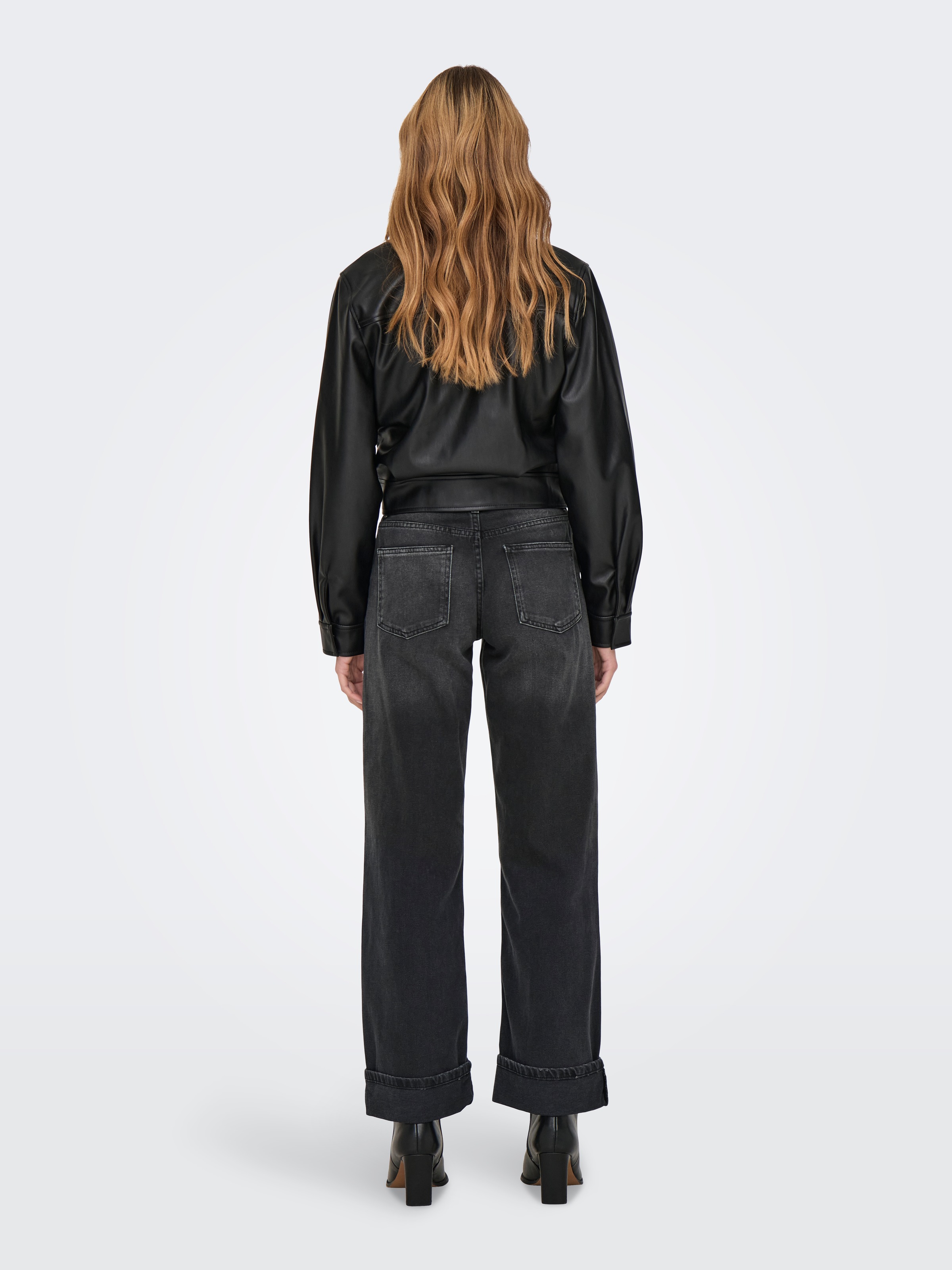 ONLY Weite Jeans "ONLELLA MW WIDE FOLD UP TAI523 DNM" mittlere Taille, weit günstig online kaufen