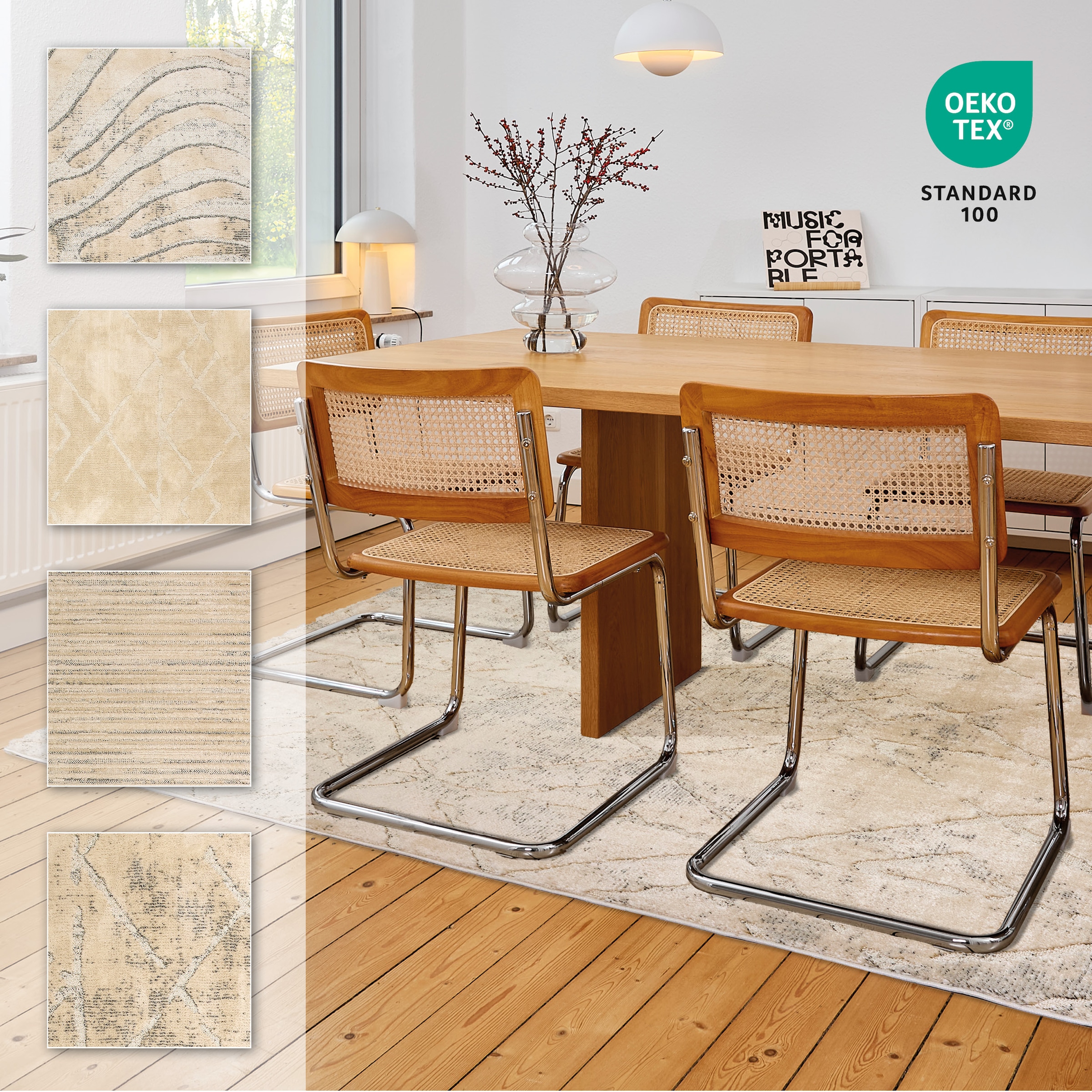 ASTRA Teppich »Lou 254«, rechteckig, 10 mm Höhe, Hoch Tief Struktur, Kurzflor, Wohnzimmer, Schlafzimmer