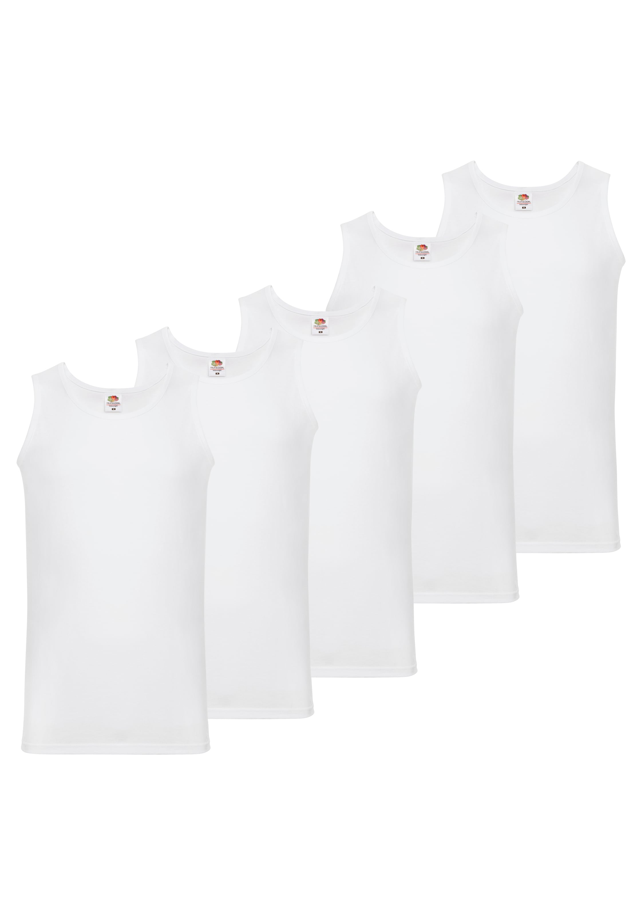 Fruit of the Loom Tanktop Packung, 5 Stk. tlg. aus reiner Baumwolle, Rundha günstig online kaufen
