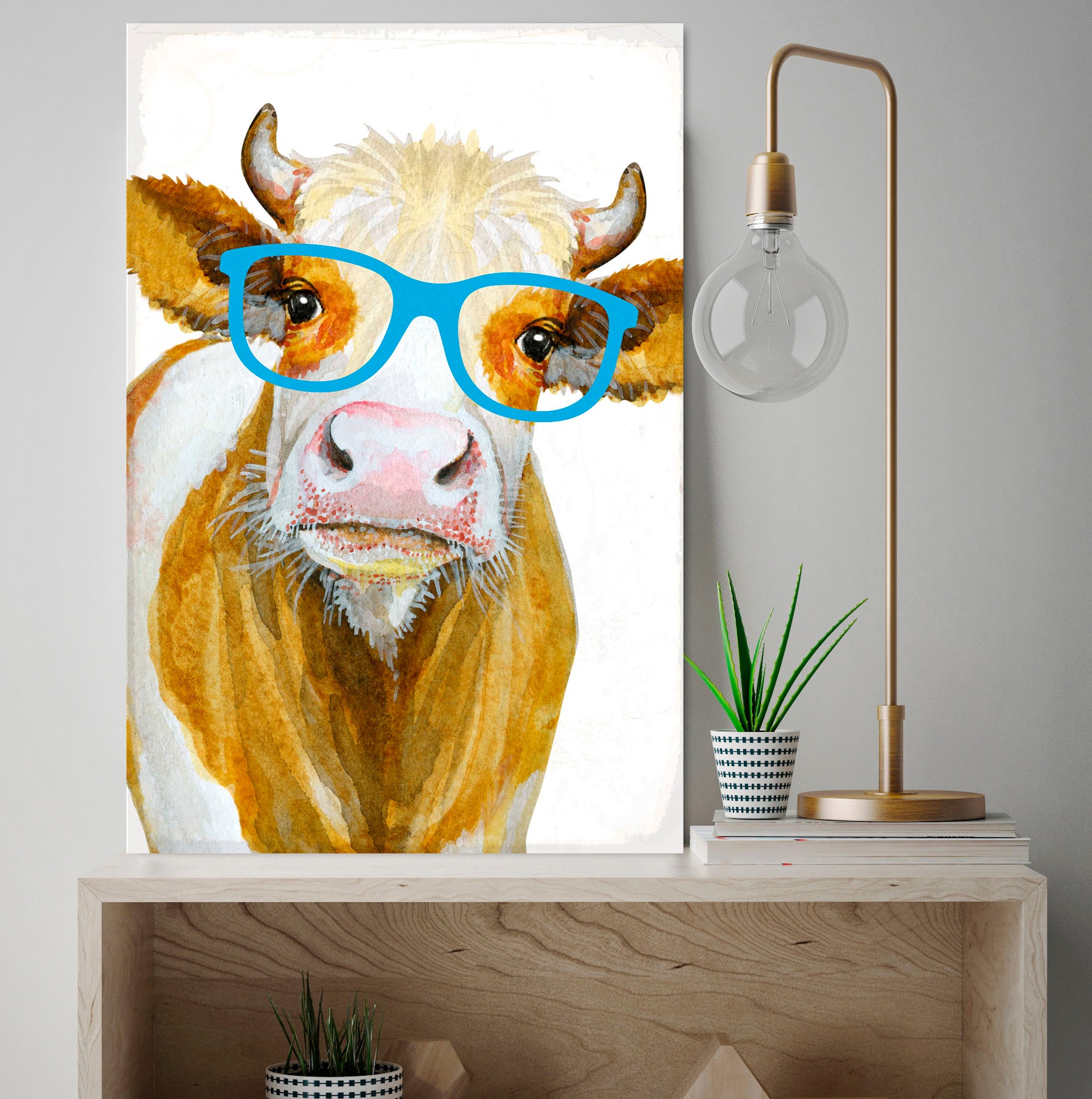 queence Metallbild "Gea", Kuh-Kuhbilder-Tiere, (1 St.), Stahlschilder günstig online kaufen