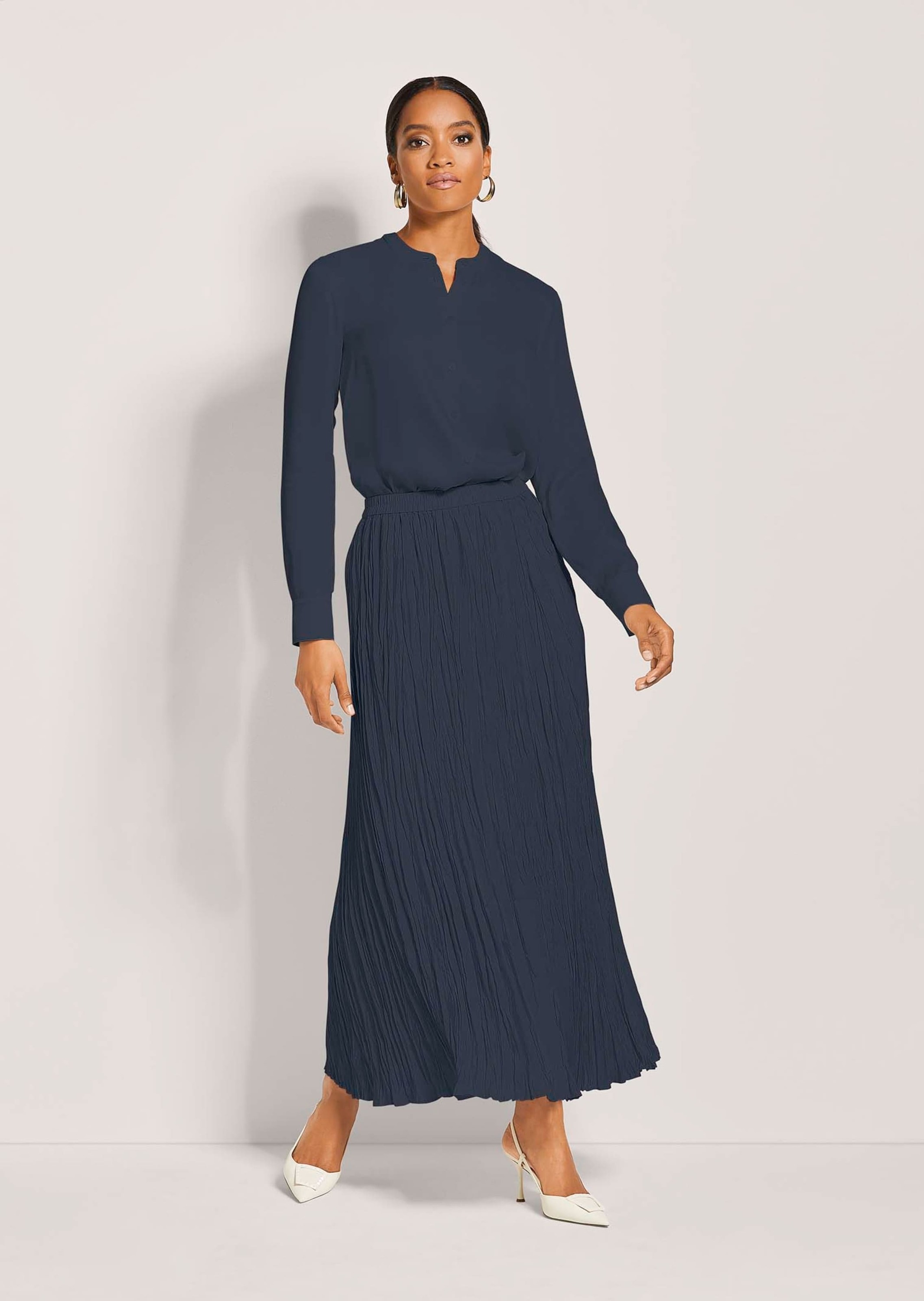 MADELEINE Midirock "Plisseerock Maxi-Rock mit Crash-Plissee" Crash-Plissee günstig online kaufen