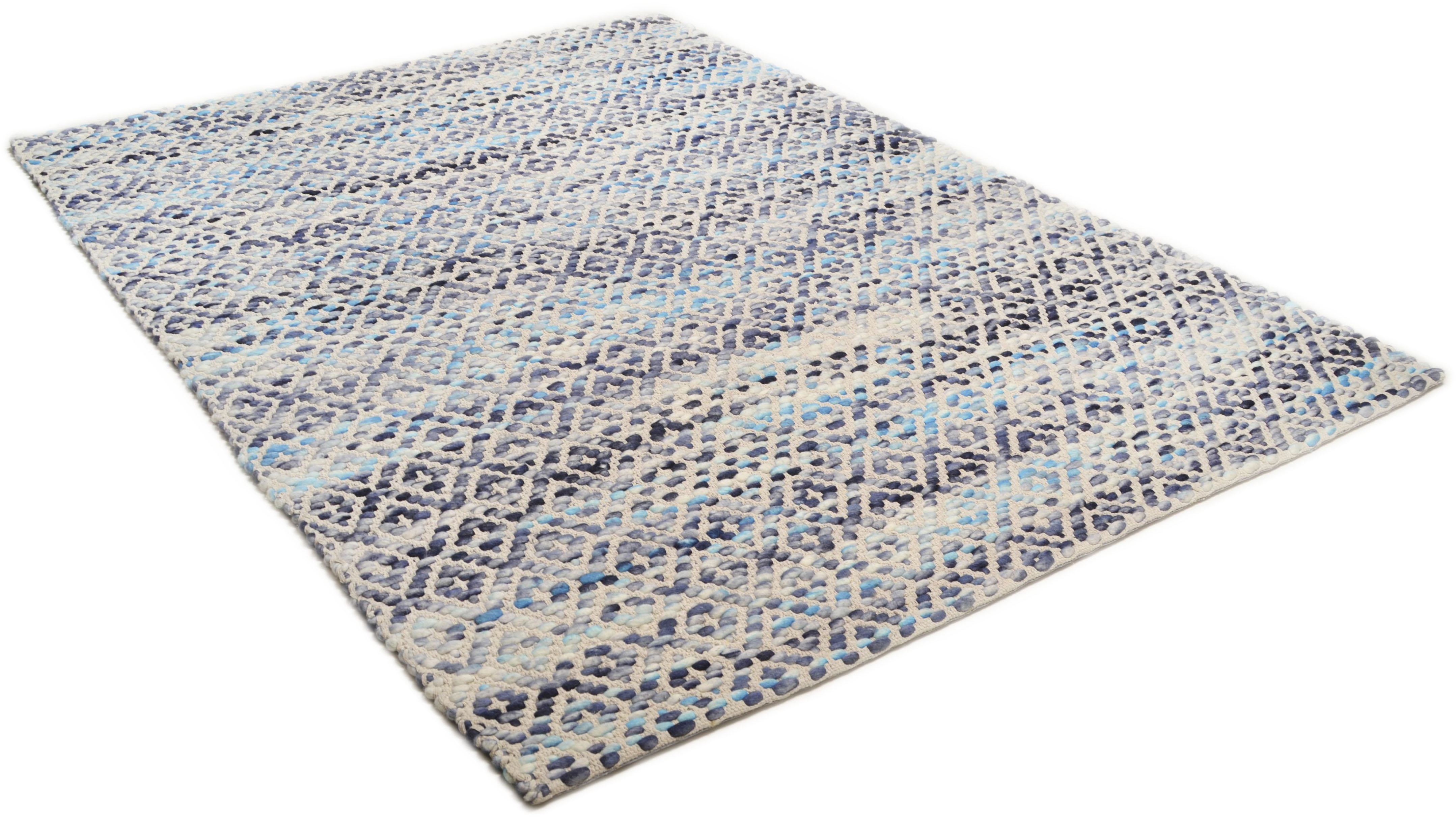 TOM TAILOR HOME Wollteppich "Diamond, handgeknüpft" rechteckig 8 mm Höhe reine Wolle, Flachgewebe, Wohnzimmer