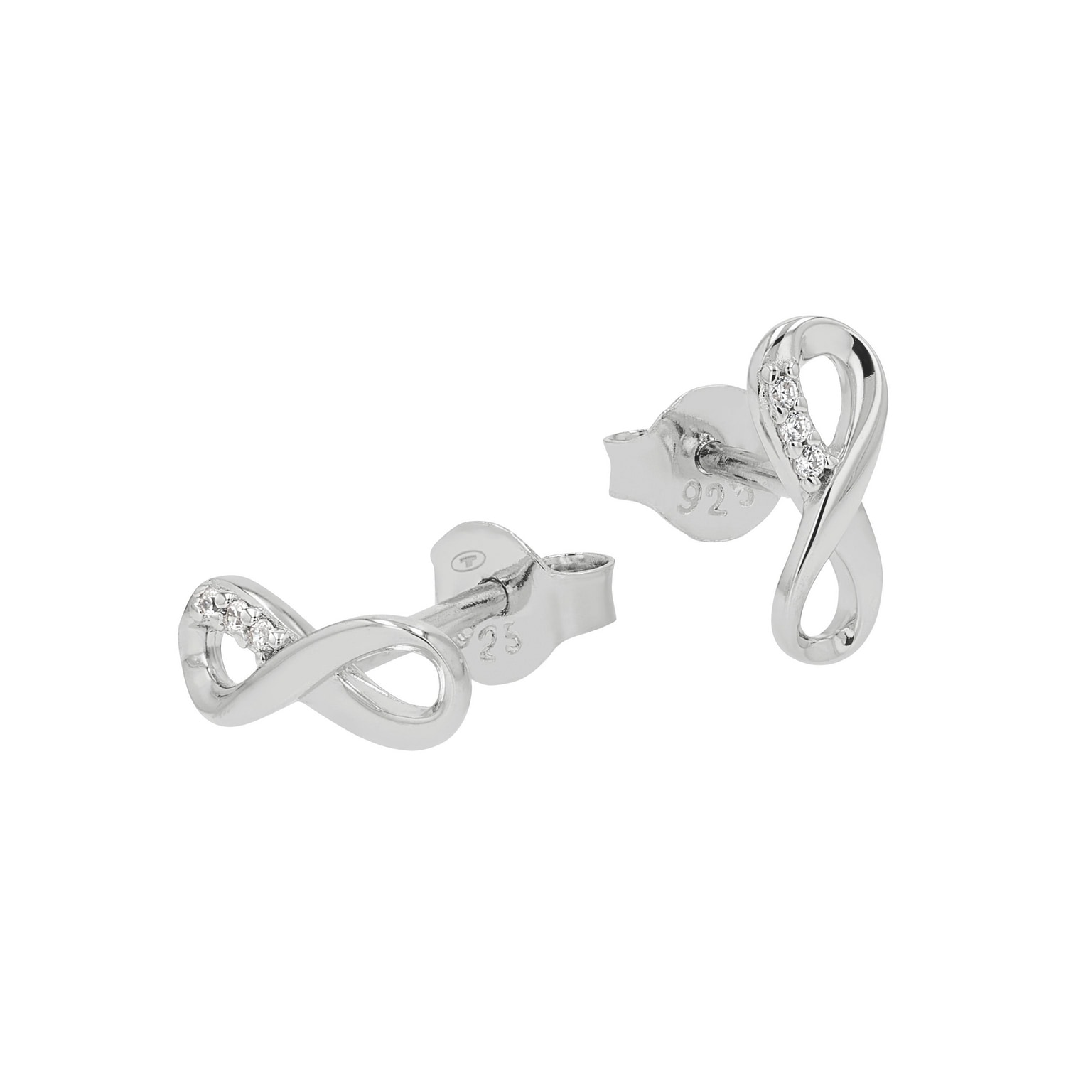 TOM TAILOR Paar Ohrstecker »Schmuck Geschenk Silber 925 Infinity Unendlichkeitsschleife« mit Zirkonia (synth.)