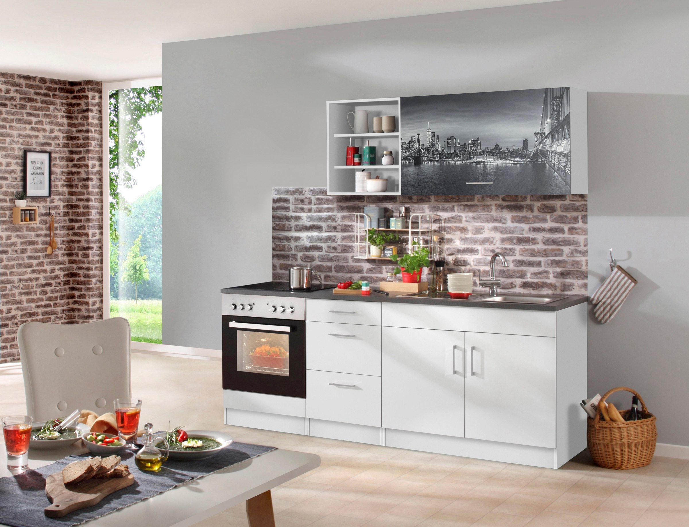 KOCHSTATION Küchenzeile "KS-Paris – Küchen mit einzigartigen Fotomotiven au günstig online kaufen