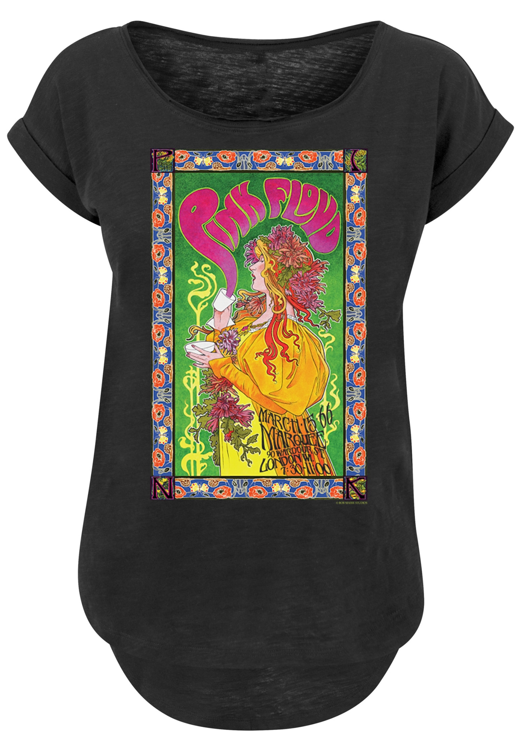 F4NT4STIC T-Shirt »Pink Floyd Marquee-1966 Ladies Long T-Shirt«, Print