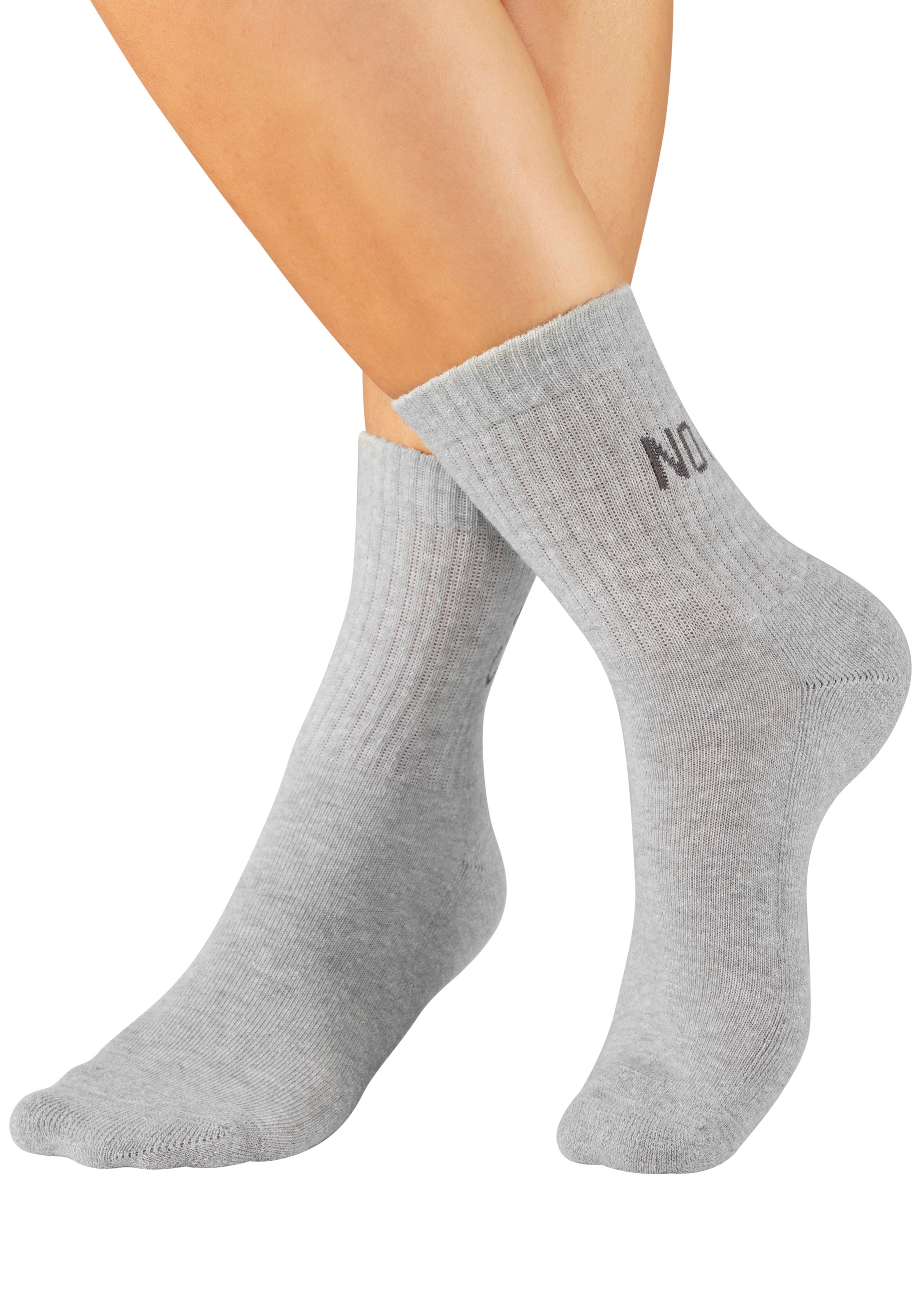 H.I.S Tennissocken »Damen Sportsocken daily socks« Packung, 7 Paar tlg. mit Fußfrottee und ansprechenden Schriftzügen