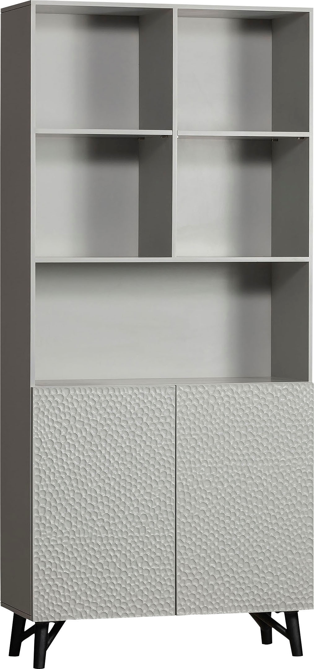 WOOOD Regal »Carve Standregal mit 2 Türen«, mit offenen Fächern, 2 Türen, H 200 cm x B 90 cm