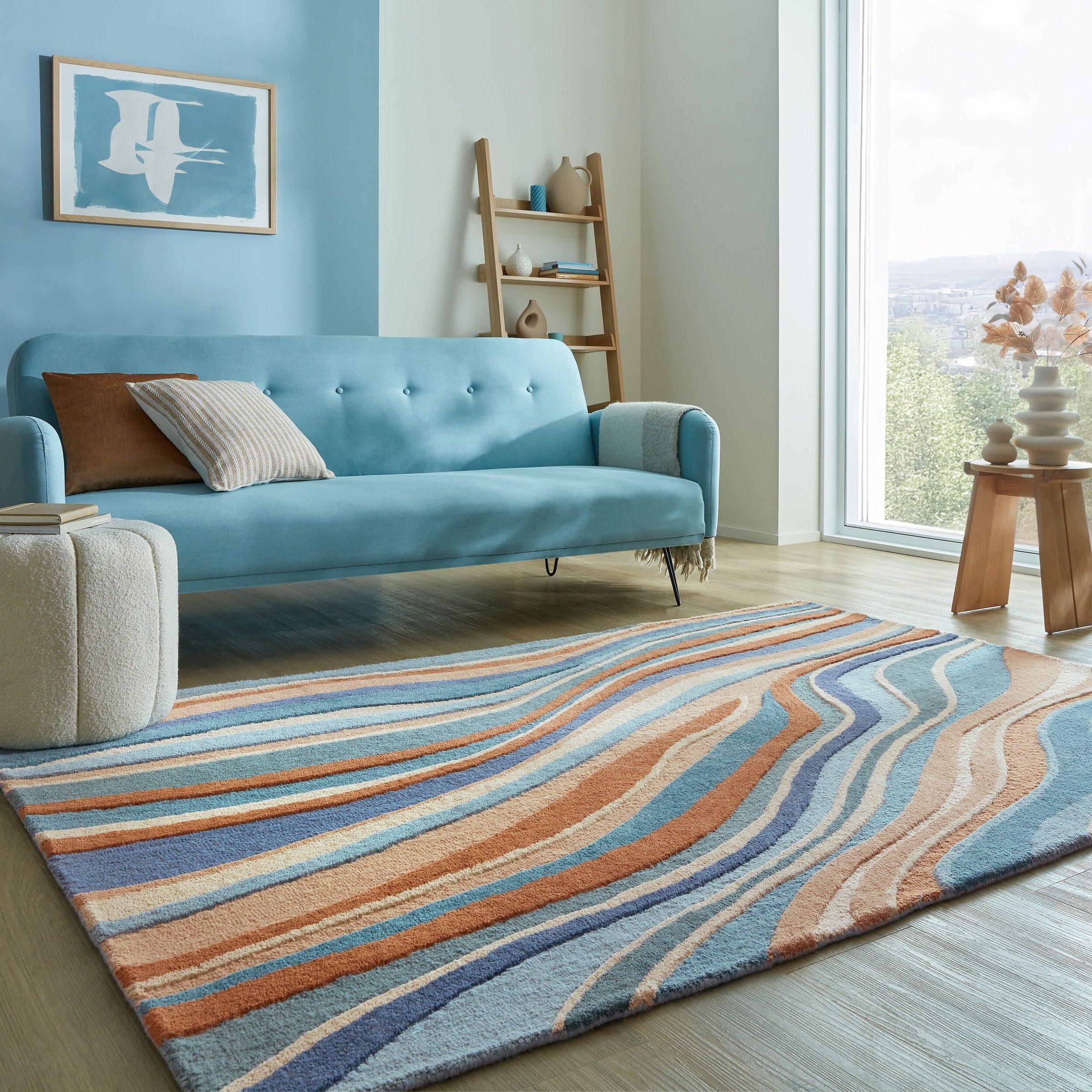 FLAIR RUGS Wollteppich "Abstract Flow handgetuftet" rechteckig 10 mm Höhe W günstig online kaufen