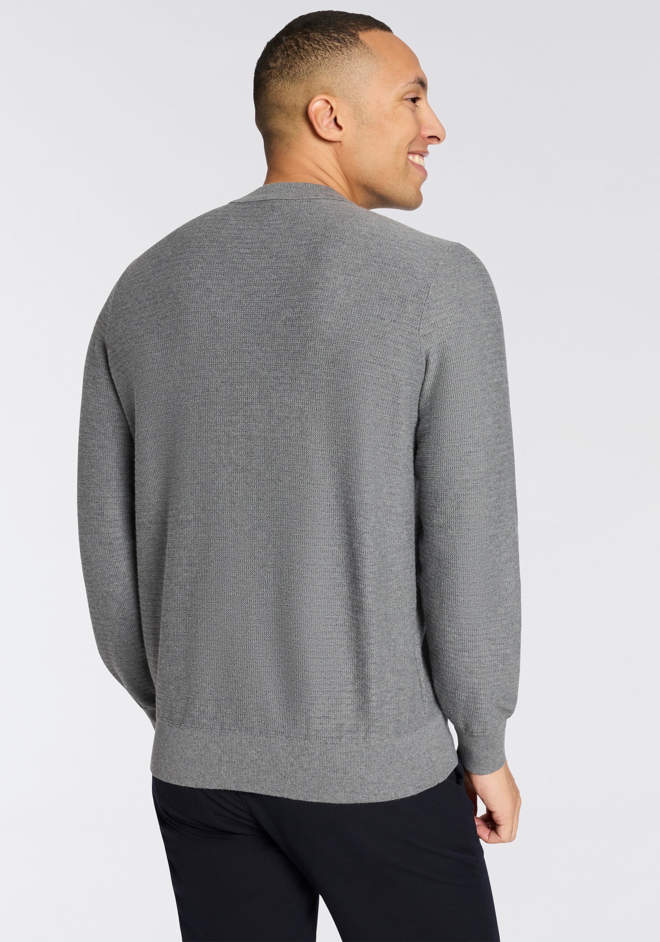 BOSS ORANGE Strickpullover »Anion Cotton Cashmere« Rundhalsausschnitt, Regular Fit, BOSS-Label