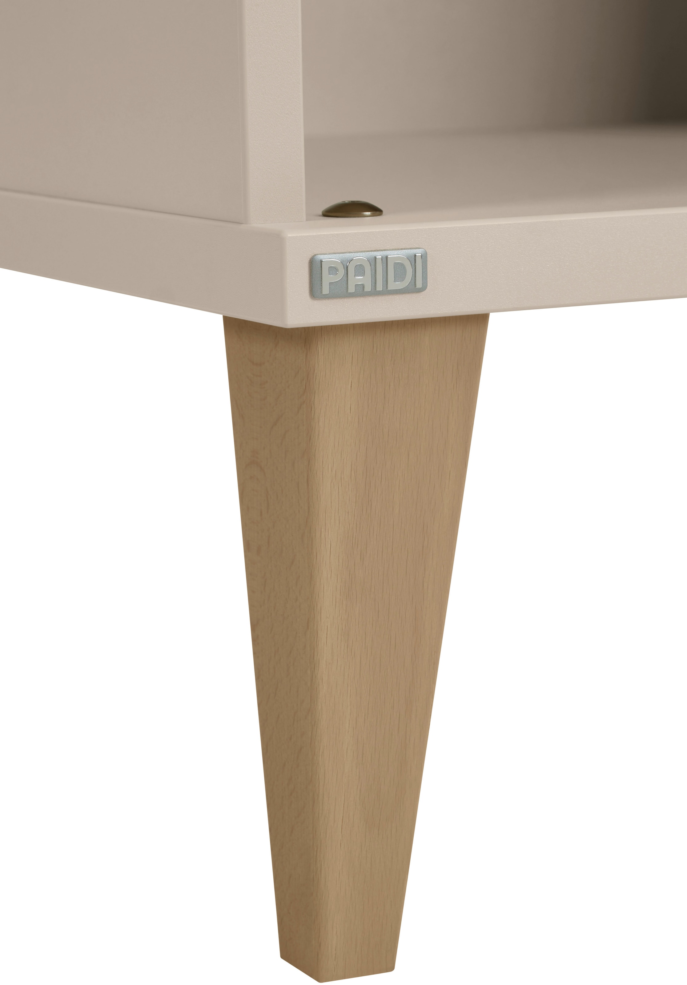 PAIDI Sideboard »JONTE in Beige, 6 offene Fächer« B/H/T ca. 124/87/38cm, Cashmere-Beige,  stabiles Regal mit Massivholz-Füßen, offenes Standregal