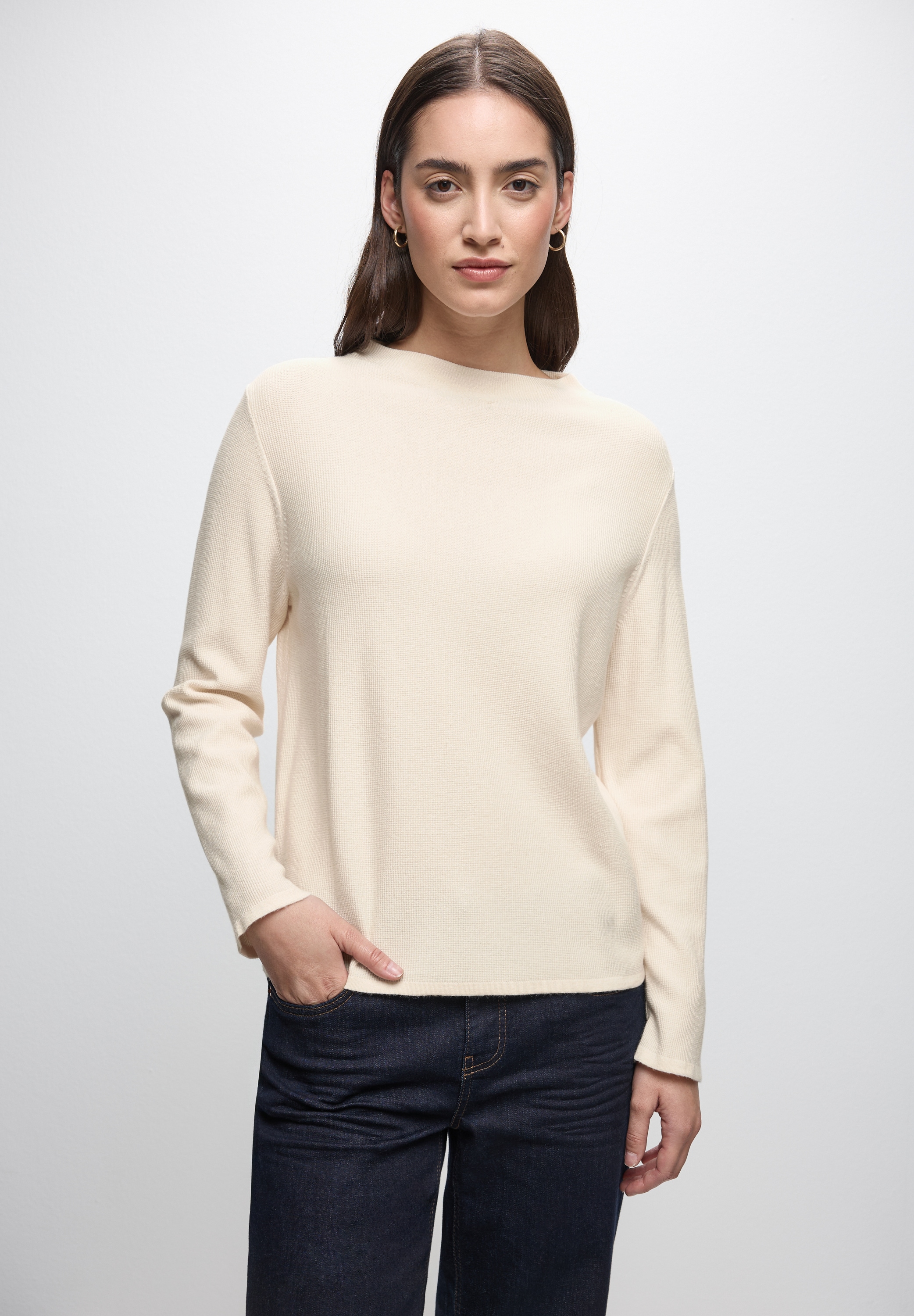 STREET ONE Strickpullover aus softem Materialmix