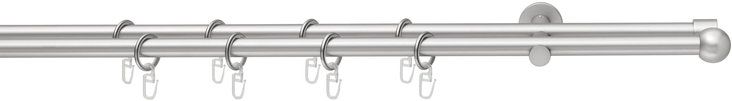 Good Life Gardinenstange "BOLA" Ø 16 mm 2 läufig-läufig Fixmaß mit Ringen günstig online kaufen