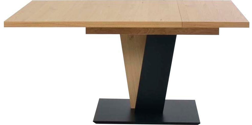K+W Komfort & Wohnen Esstisch "Giacomo III mit Ansteckplatte erweiterbar" Esstisch in Asteiche bianco furniert, Untergestell im 2 Farben-Mix