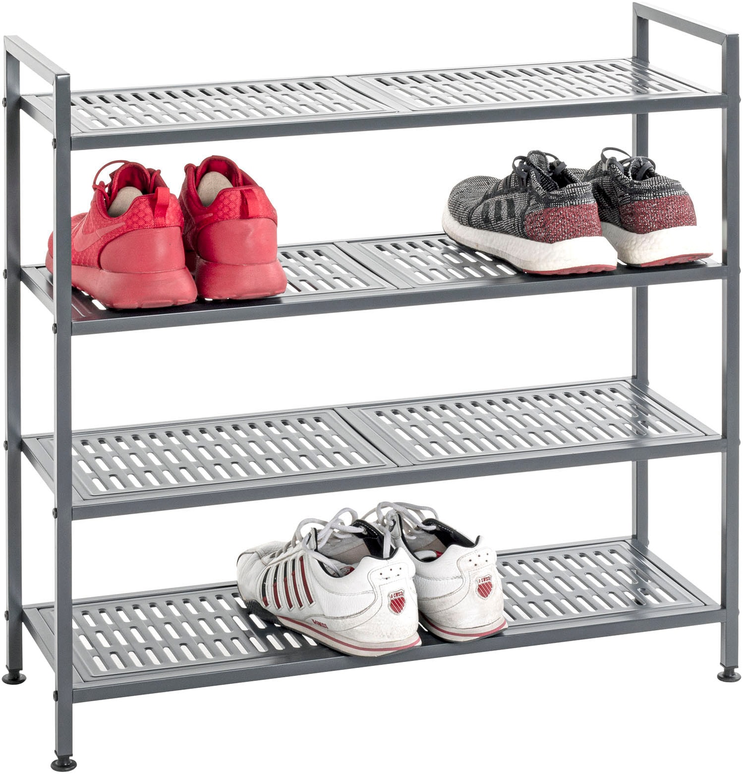 HAKU Schuhregal "Schuhaufbewahrung" 1 Stk. tlg. rechteckig - aus Metall Anthrazit - B/T/H 73/25/72 cm
