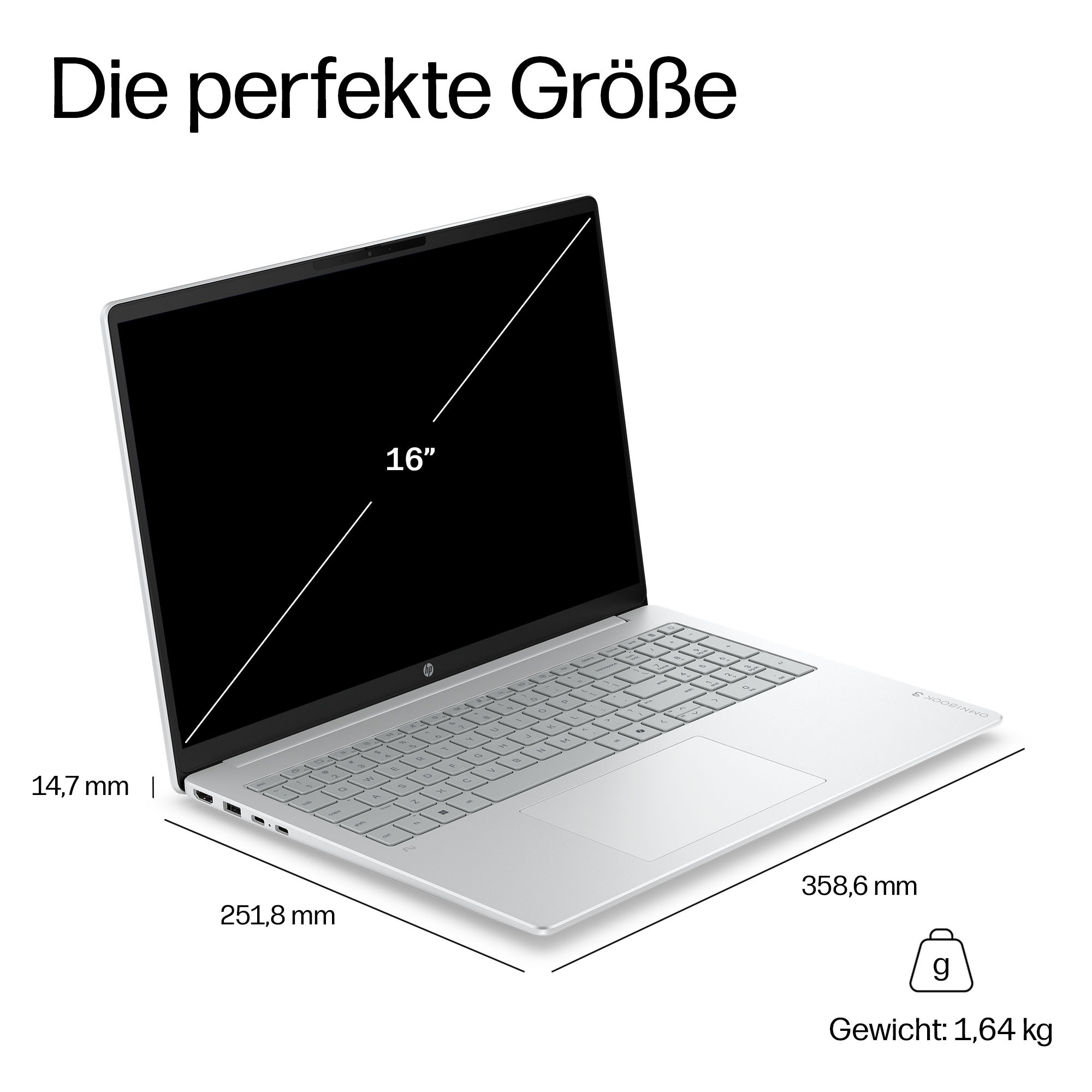 HP Notebook »OmniBook 3 16-bs0050ngx« 40,6 cm / 16 ″ Intel Ultra 5 Intel Graphics 512 GB SSD