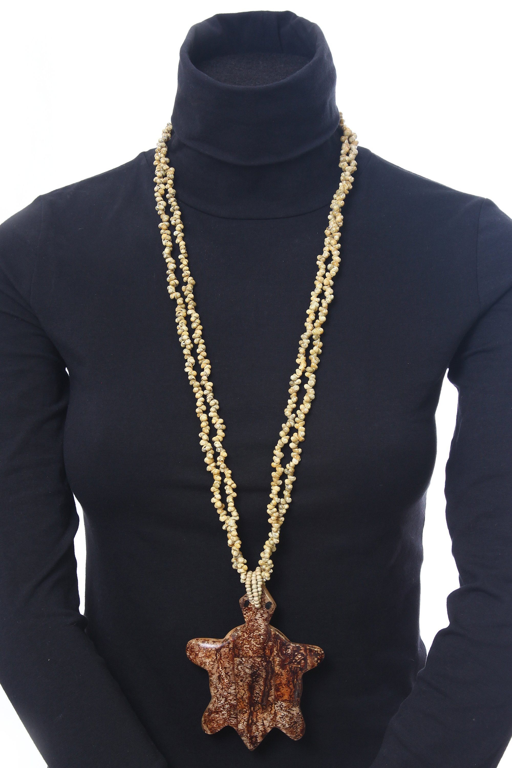 COLLEZIONE ALESSANDRO Lange Kette »Dina« Anhänger mit Rinde laminiert