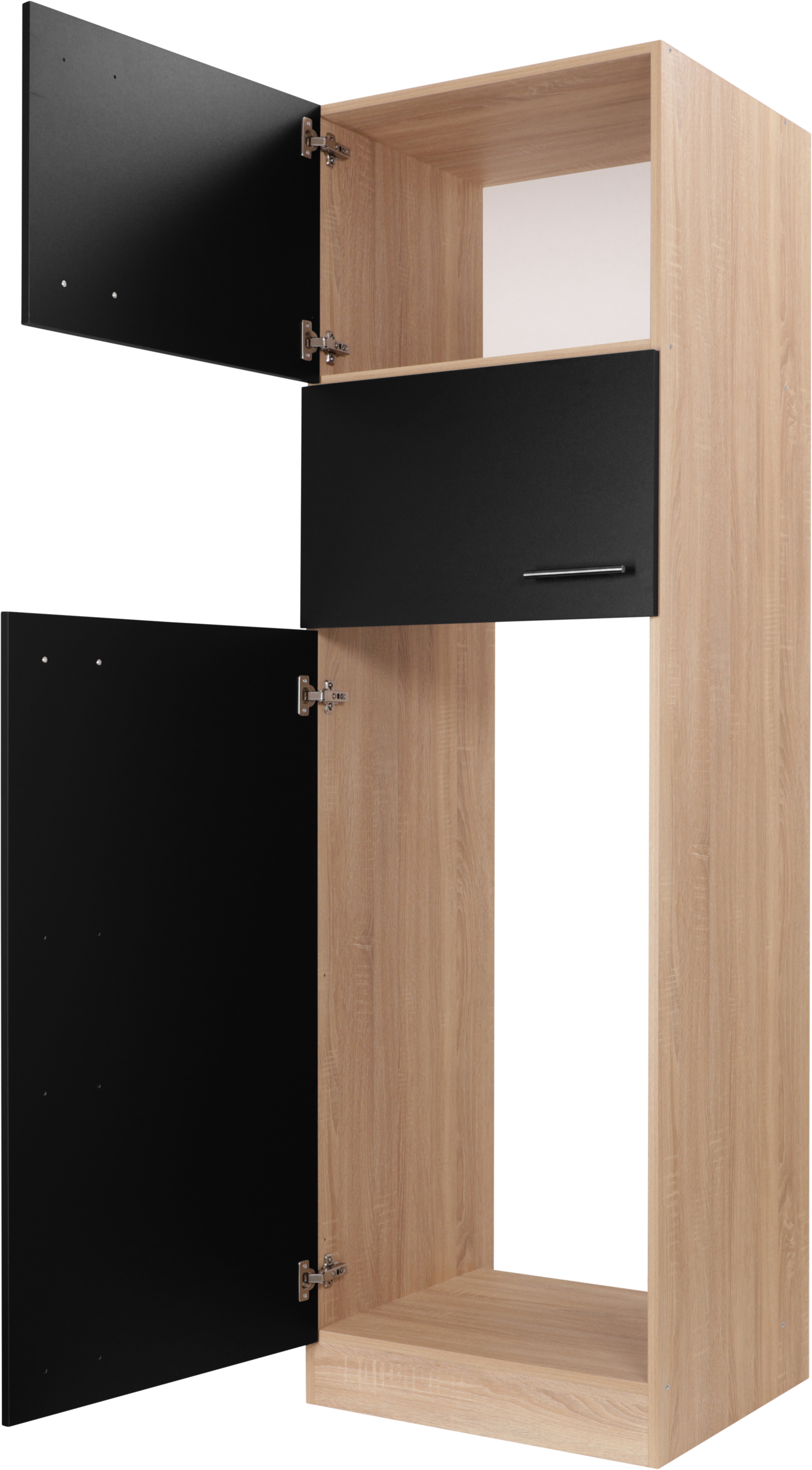 RESPEKTA Kühlumbauschrank »Merle« Breite 60 cm, Türen wechselseitig anschlagbar, Griffe aus Metall