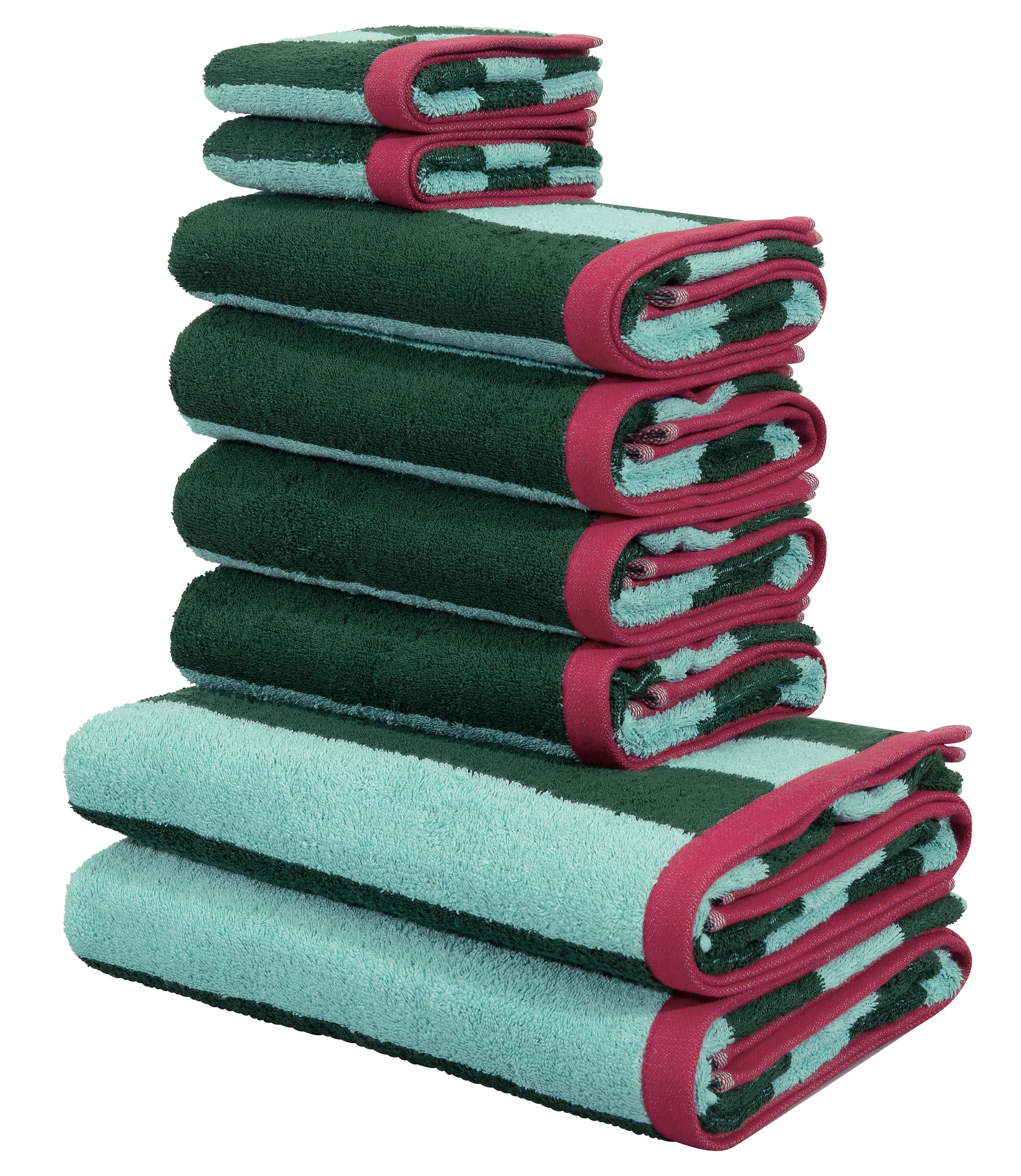 OTTO home Handtuch Set »Elenna, Premium Handtücher, 100% Baumwolle, 500 gr/m², 8-tlg.« Set 8 Frottier Duschtücher, Handtücher, Gästehandtücher, Streifen, 5 Jahre Garantie
