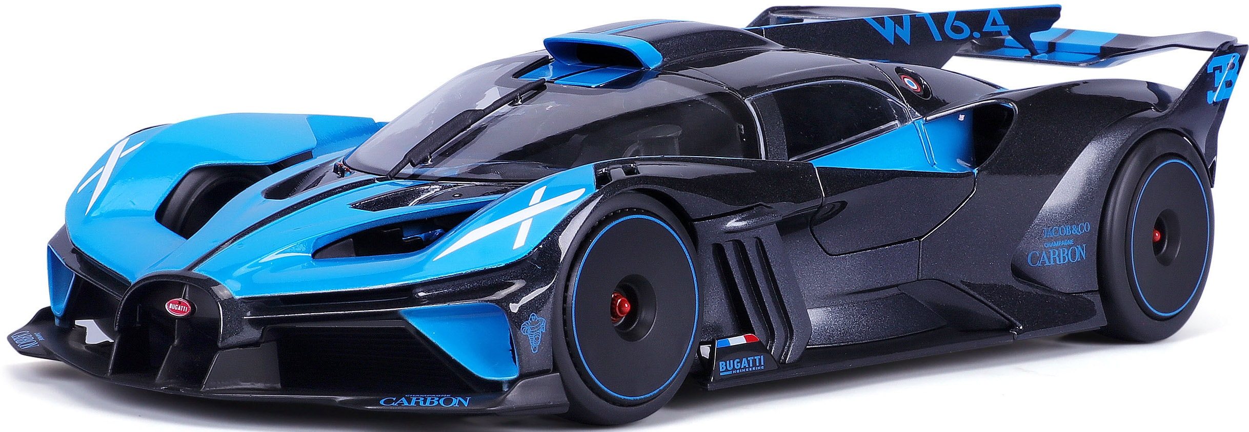 BBURAGO Kinder Sammlerauto "Bugatti Bolide, blau", blau, Metallspritzguss, B:11cm H:7cm L:27cm, Modellfahrzeuge