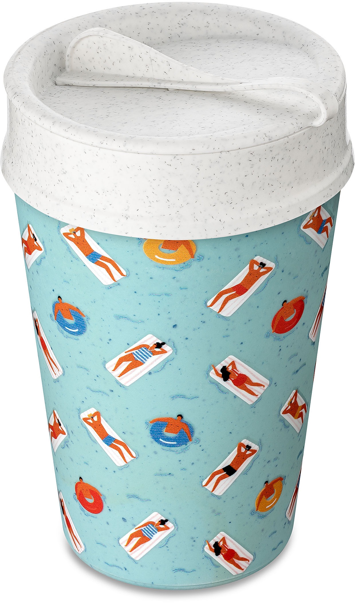 KOZIOL Thermobecher »ISO TO GO SWIMMING POOL«, (1 tlg.), doppelwandig, isolierend,melaminfrei, biozirkulär, 400 ml