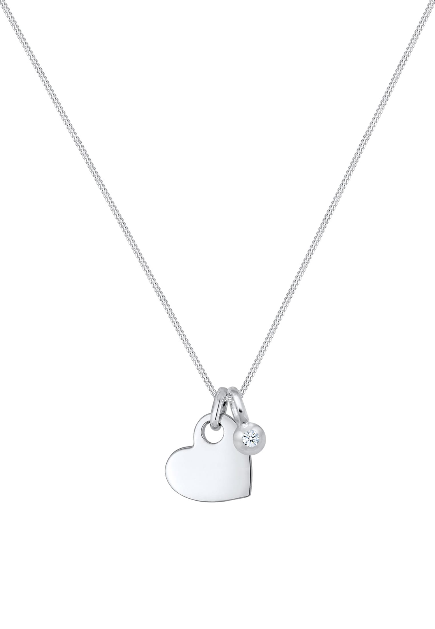 Elli DIAMONDS Collierkettchen »Herz Diamant Weiß Brillantschliff (0.03ct) 925 Sterling Silber«