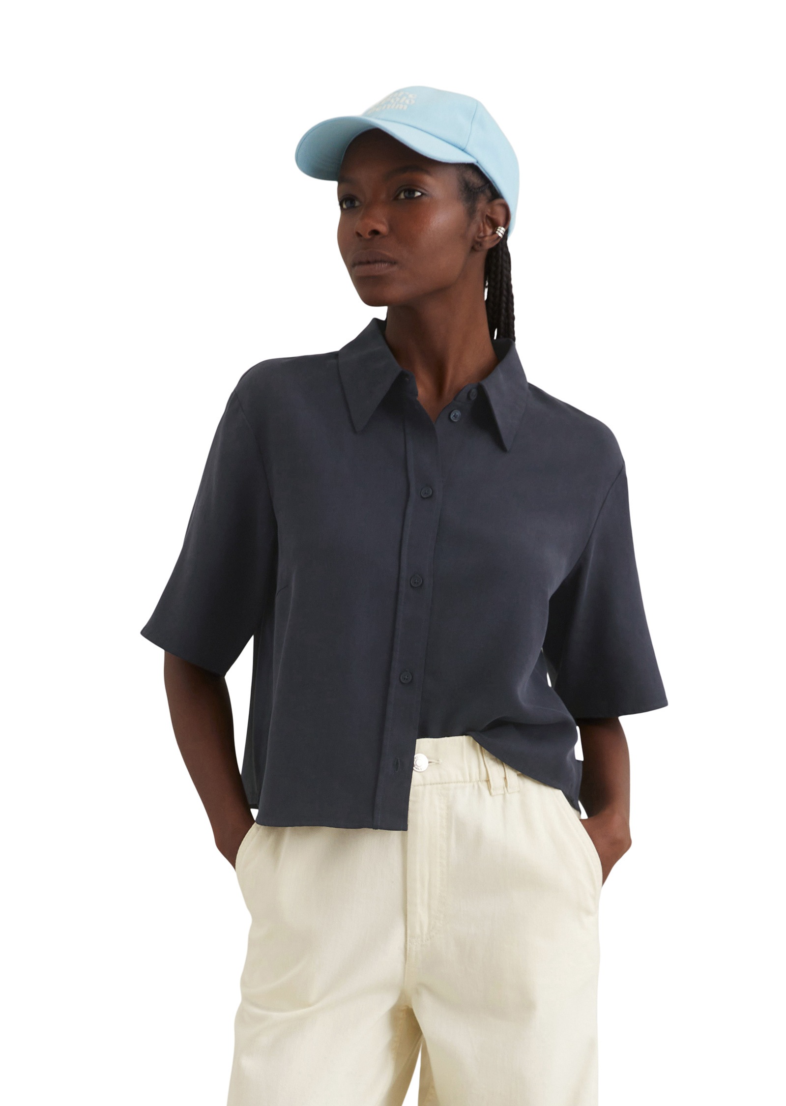 Marc O'Polo DENIM Kurzarmbluse »aus TENCEL™ Lyocell«