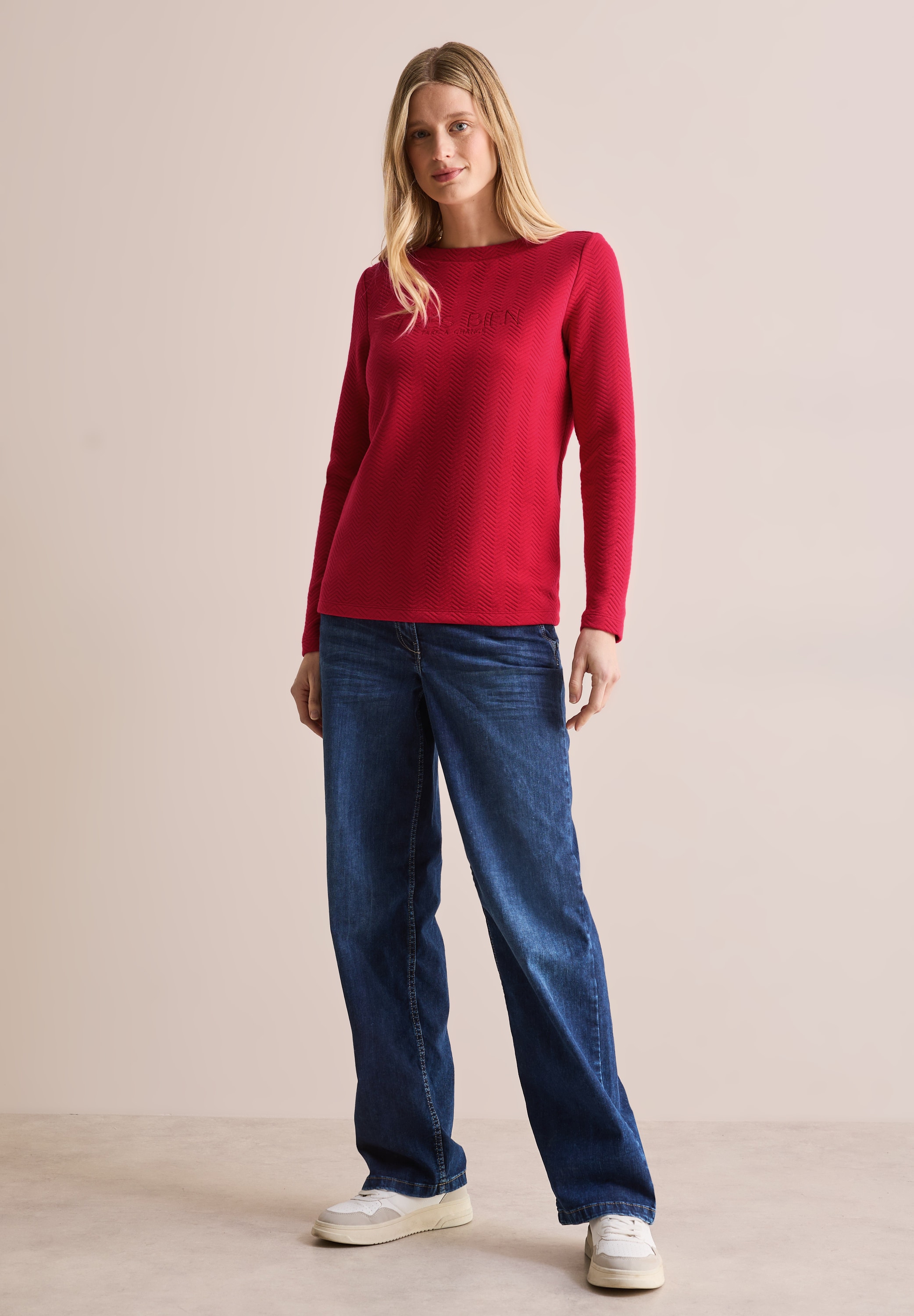 Cecil Langarmshirt, aus Baumwolle mit Stretchante