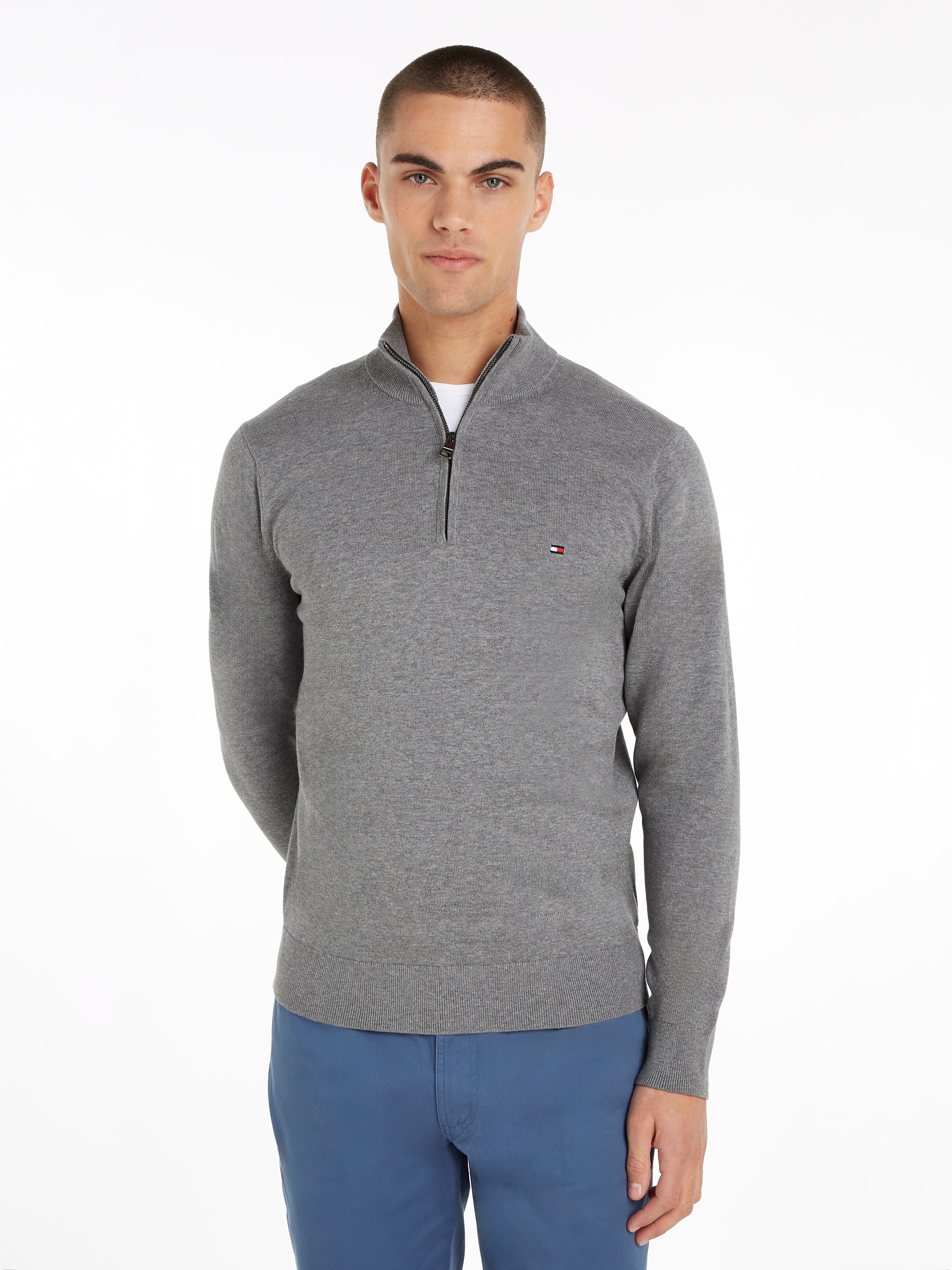 Tommy Hilfiger Troyer »ESSENTIAL COTTON ZIP MOCK«