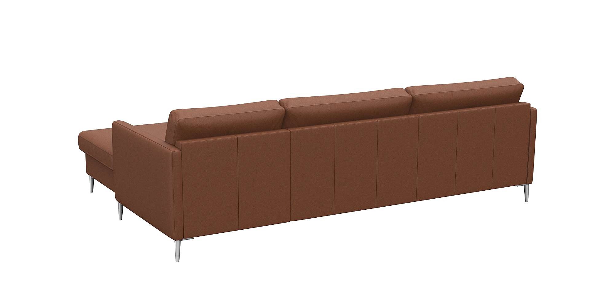 FLEXLUX Ecksofa »Fiore, super Sitzkomfort durch Kaltschaum im Sitz, L-Form«, schmale Armlehnen, Füße Alu