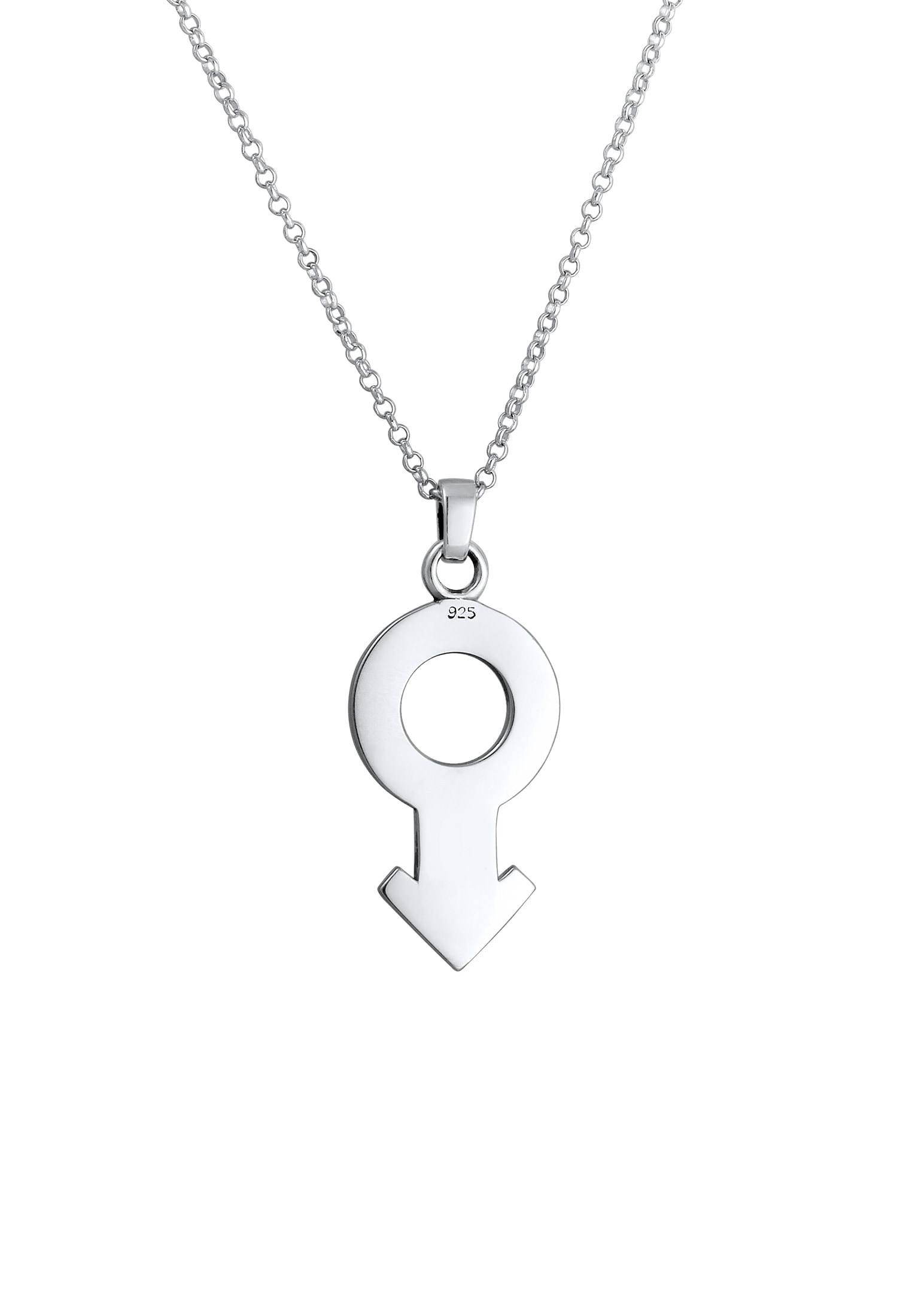 Kuzzoi Lange Kette »Herren Männlich Symbol Trend 925 Silber«