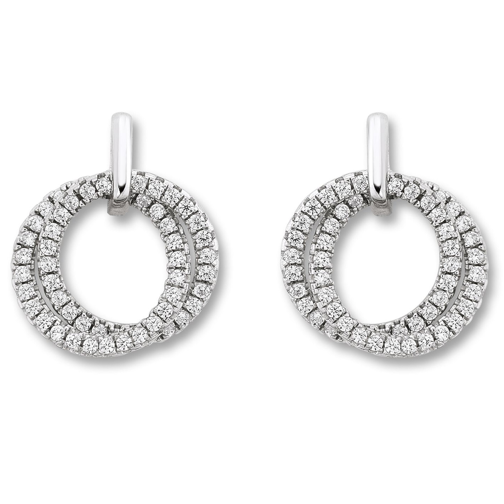 Paar Ohrhänger ONE ELEMENT "Zirkonia Kreise Ohrringe Ohrstecker aus 925 Silber", silber, Ohrringe, Damen, Damen, Silber 925 (Sterlingsilber), Dezente Symbolik – stilvoller Begleiter für jeden Anlass