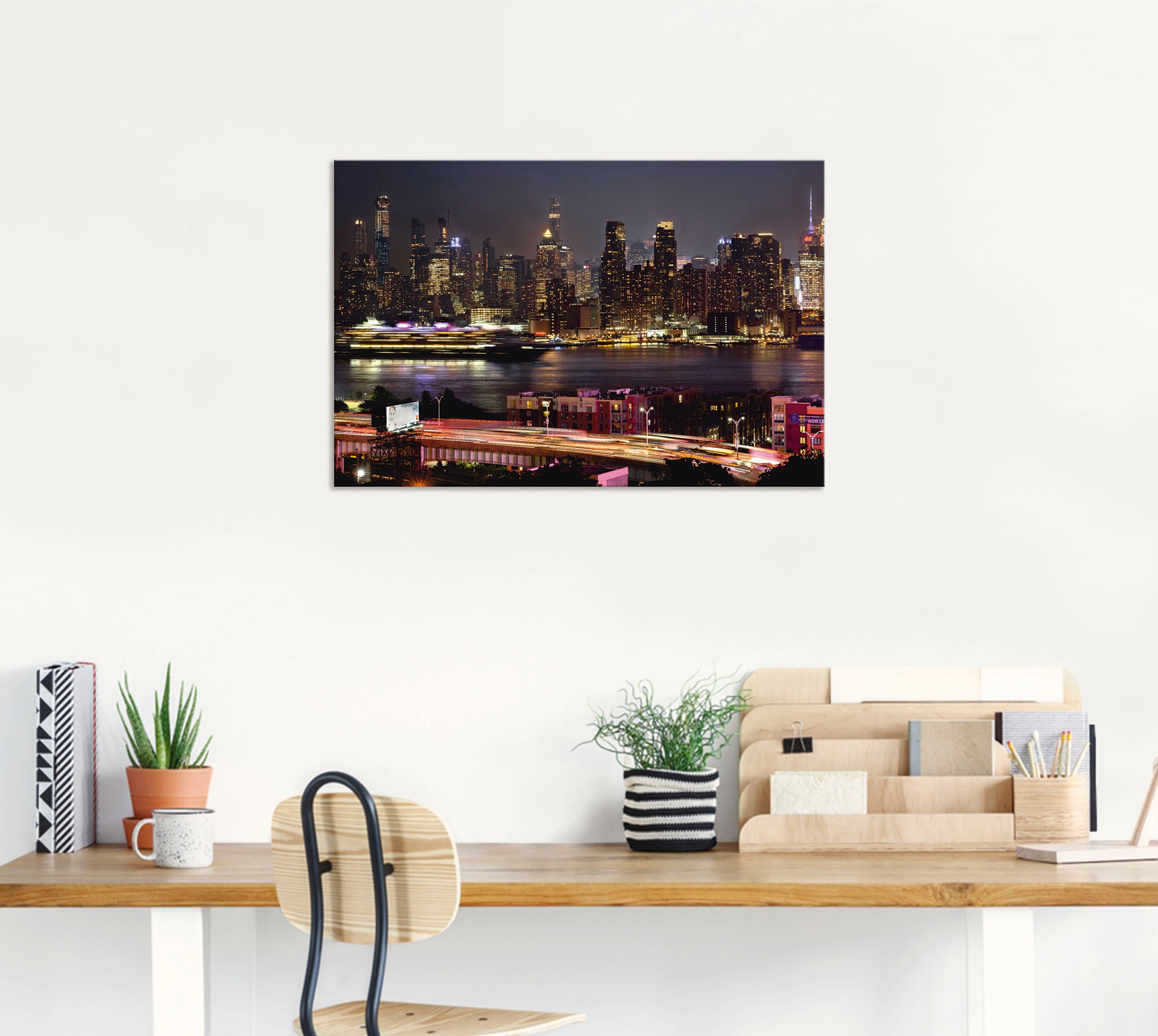 Artland Poster »New York Skyline II«, Amerika, (1 St.), als Alubild, Leinwandbild, Wandaufkleber oder Poster in versch. Größen
