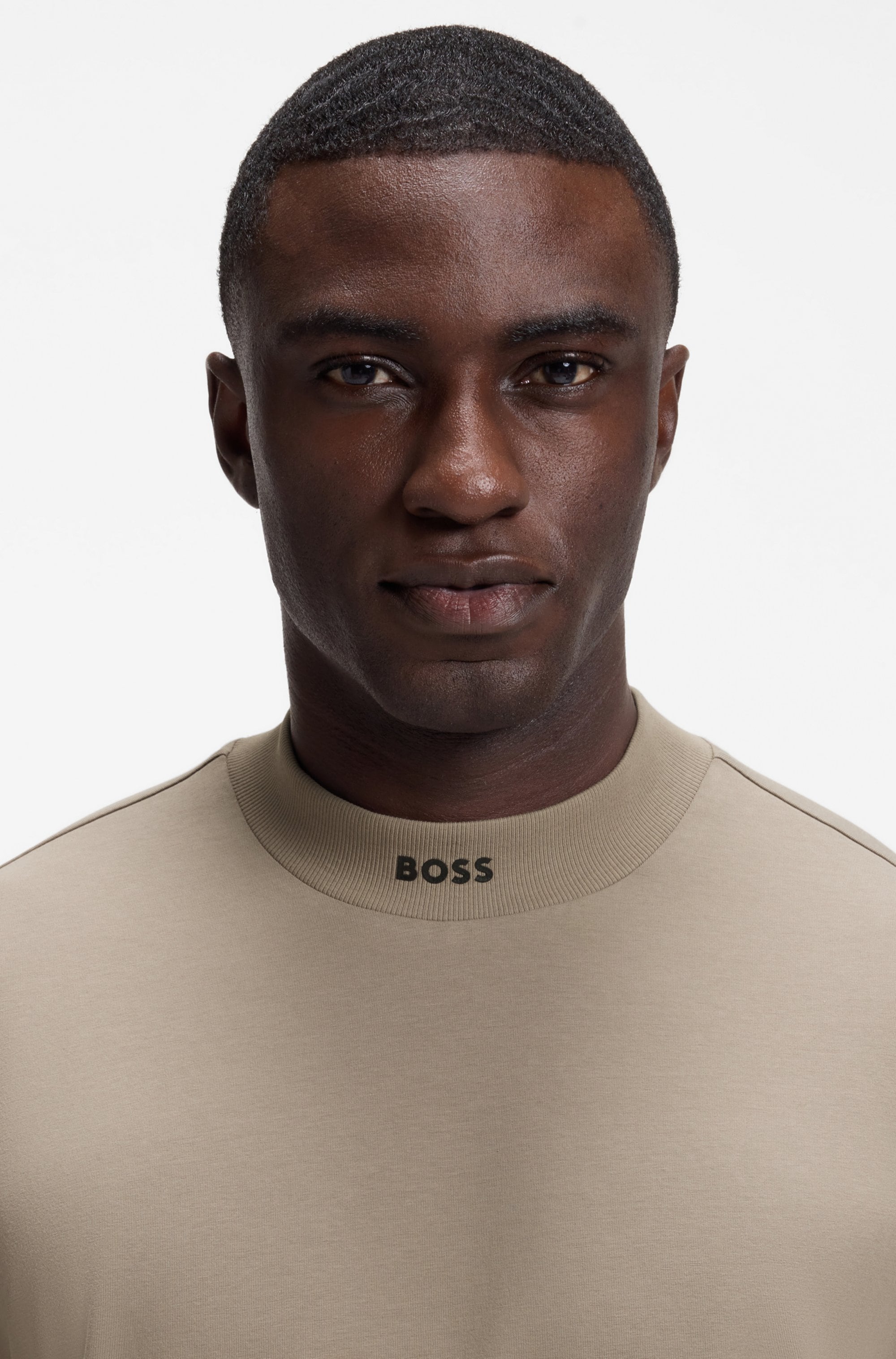BOSS GREEN Langarmshirt Stretch Jersey Baumwolle, Relaxed Fit, Rundhalsausschnitt