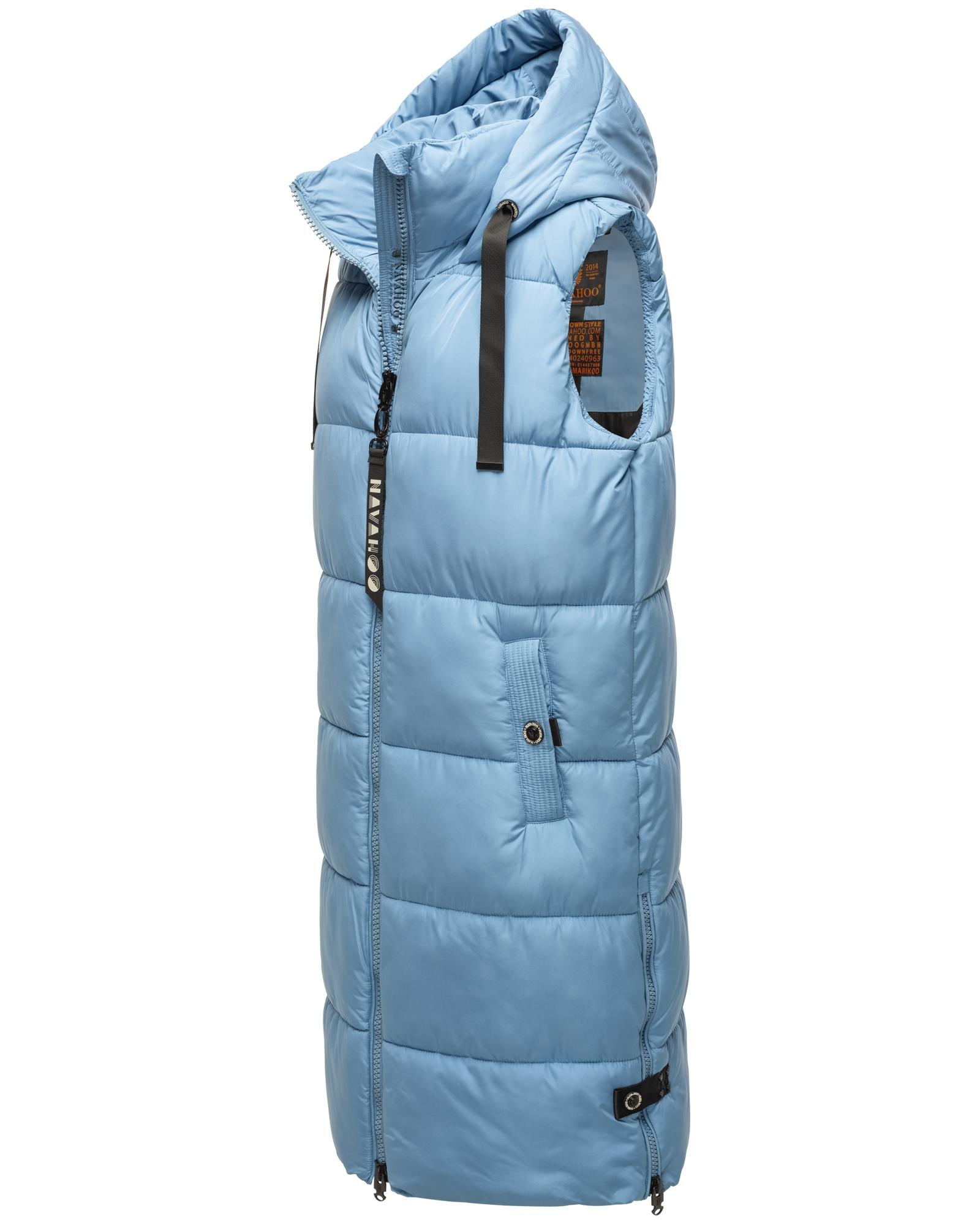 Navahoo Steppweste »Schnuffelchen«, (1 tlg.), warme Damen Outdoor-Weste lang mit Kapuze