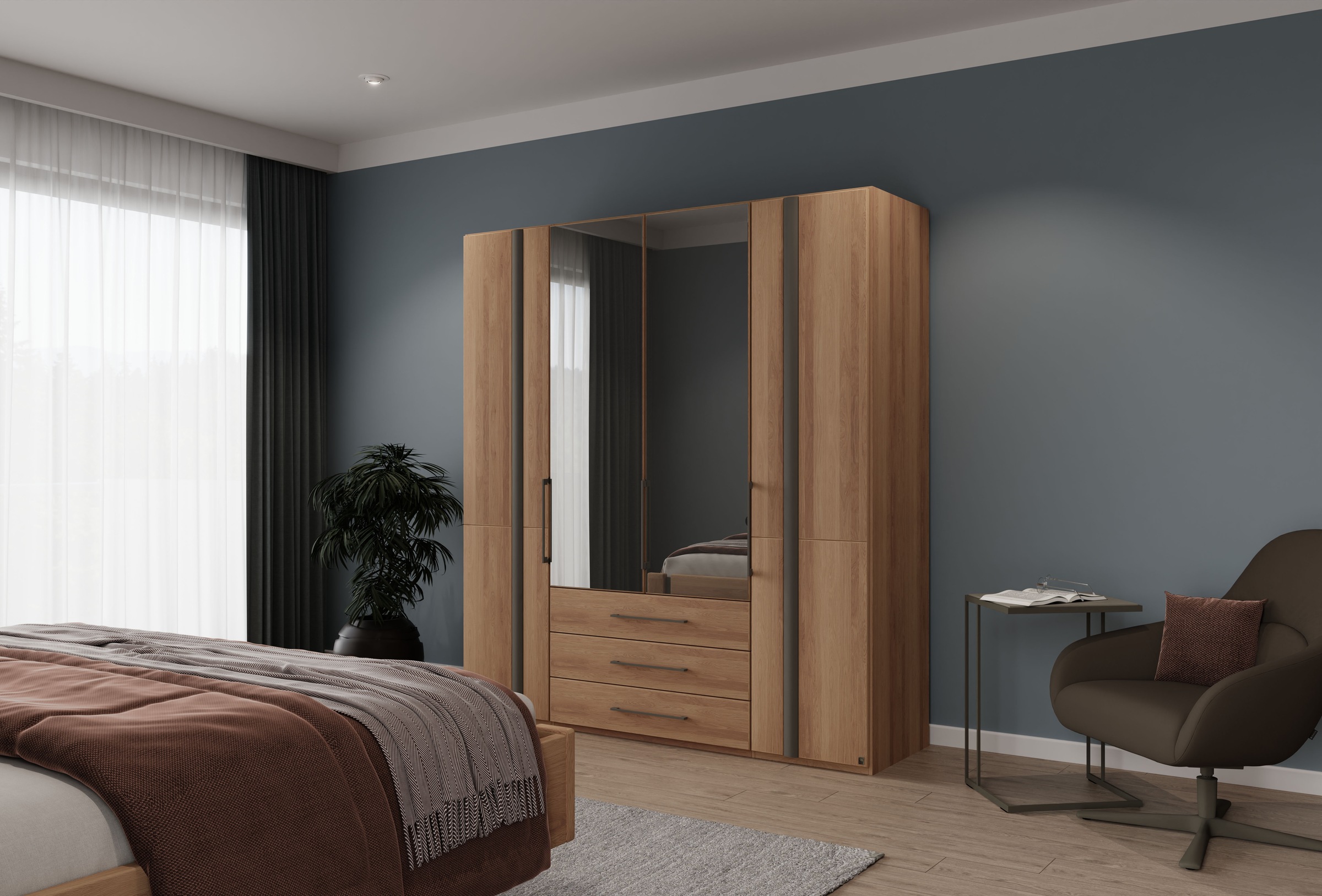 Musterring Kleiderschrank "Sorrent, Kleiderschrank, teilmassiv Eiche" mit T günstig online kaufen