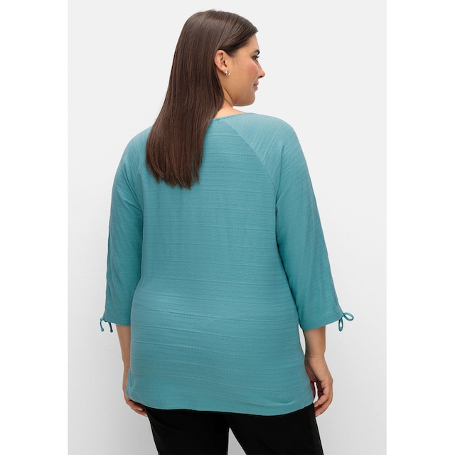 Sheego 3/4-Arm-Shirt »Große Größen«, mit raffbaren Raglanärmeln, leicht  tailliert für kaufen | BAUR