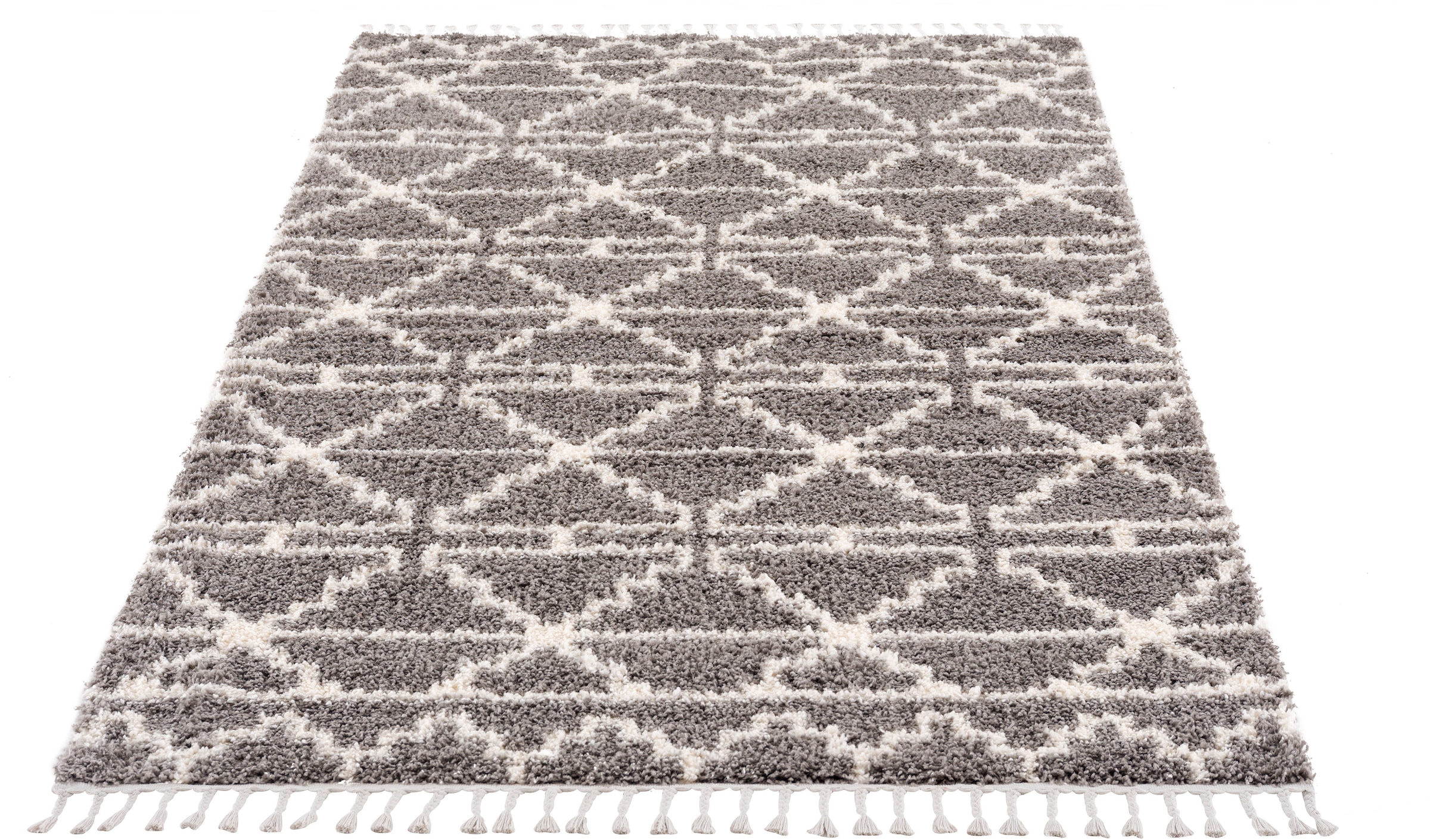 Carpet City Hochflor-Teppich »Pulpy 530«, rechteckig, besonders weich, mit Fransen, Geo-Muster