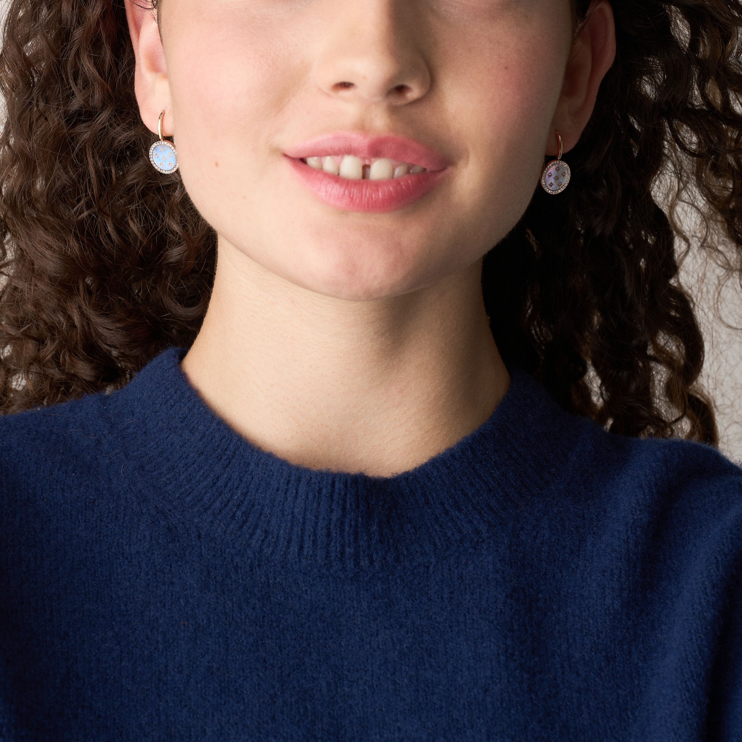 Fossil Paar Ohrhaken »Schmuck Geschenk Edelstahl Ohrringe MERRIT« mit Glasstein - mit Perlmutt