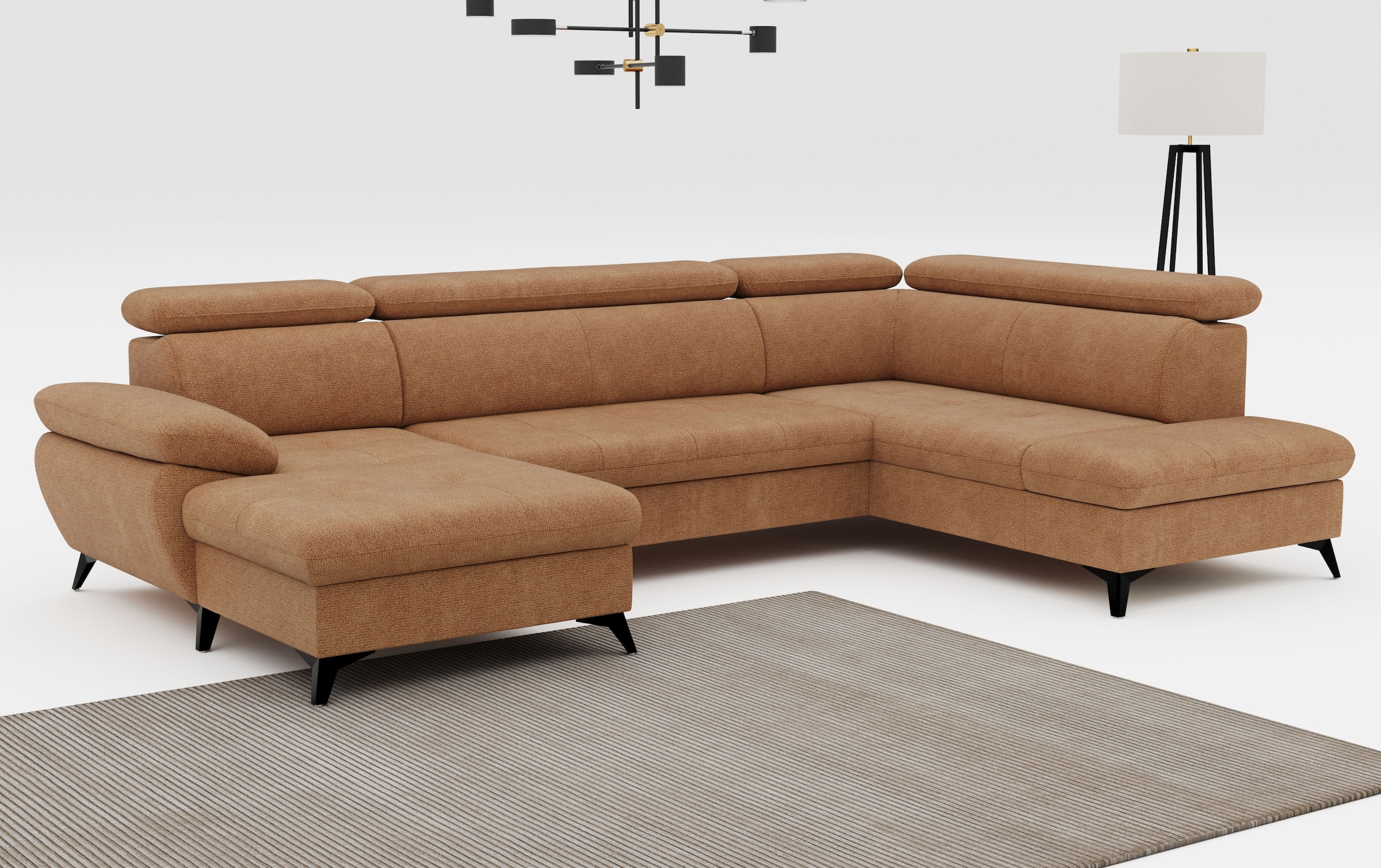 COTTA Wohnlandschaft "Hudson" mit Kopfteilverstellung, optional Schlaffunktion & Bettkasten