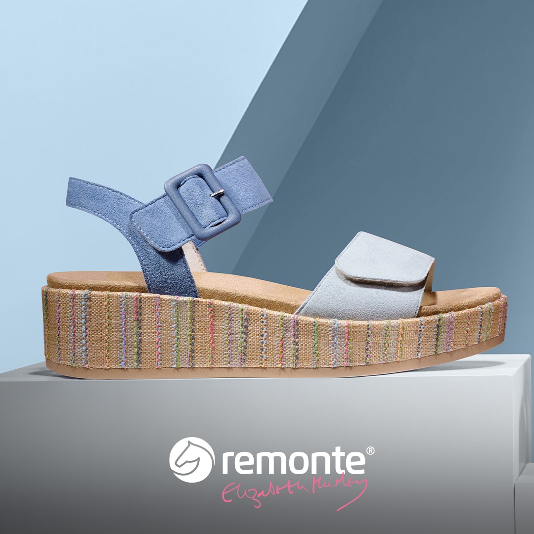 Remonte Sandalette »Elisabeth Hurley-Collection«, Keilabsatz, Sommerschuh, Riemchensandale mit bezogenem Plateau