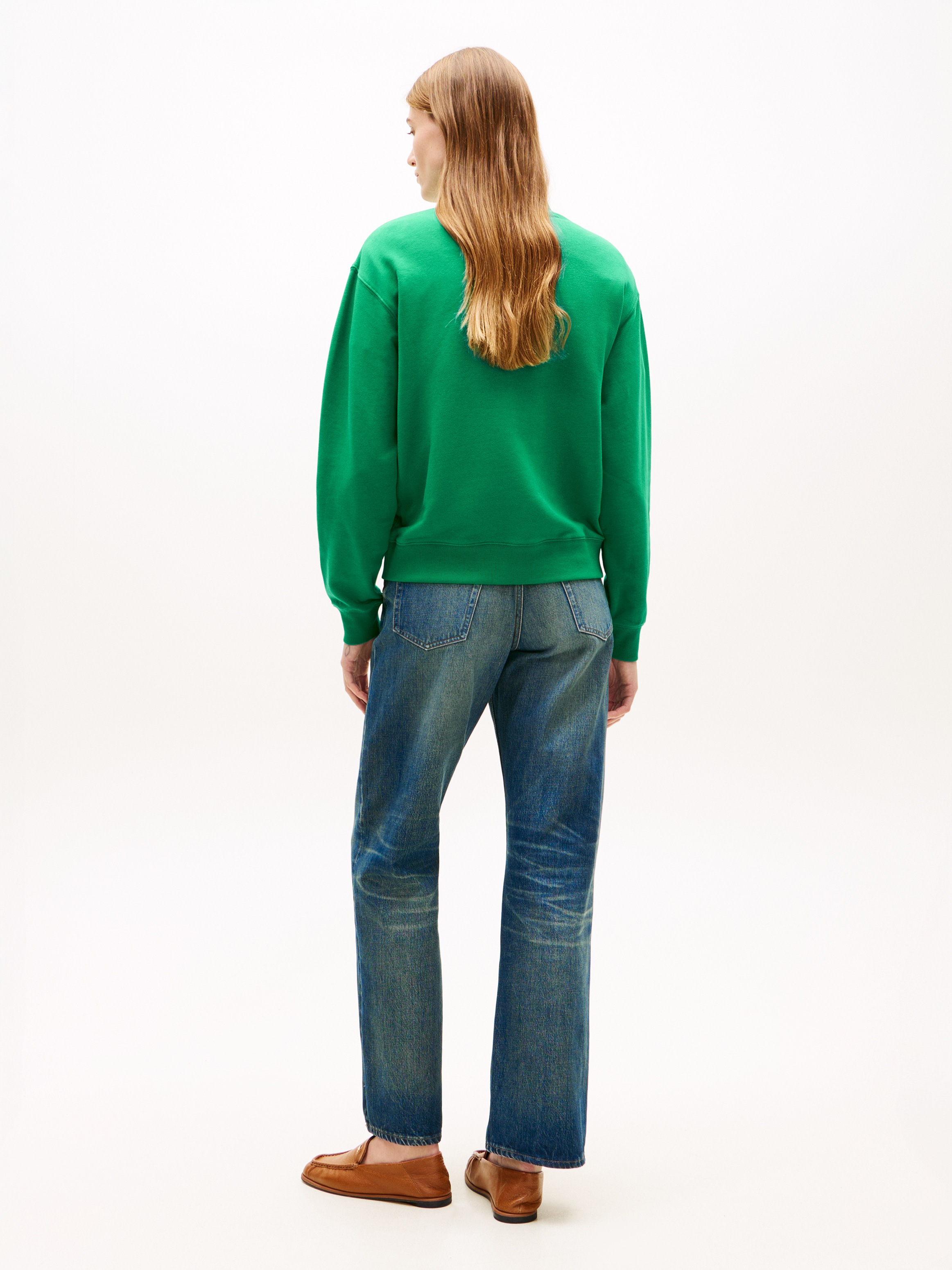 Tommy Hilfiger TH Script Reg Sweatshirt Women's Green S 5