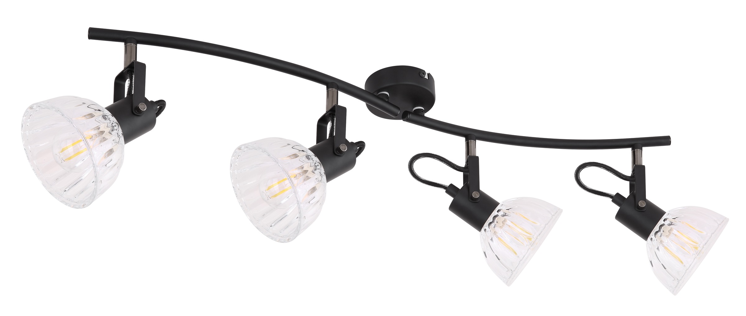 GLOBO LIGHTING Deckenspot »VERNOLE« E14 1 Stk. Schwarzer Strahler mit klarem Glas, beweglich, E14 4x40W