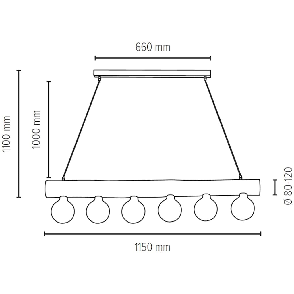 SPOT Light Pendelleuchte »TRABO SIMPLE«, 6 flammig-flammig