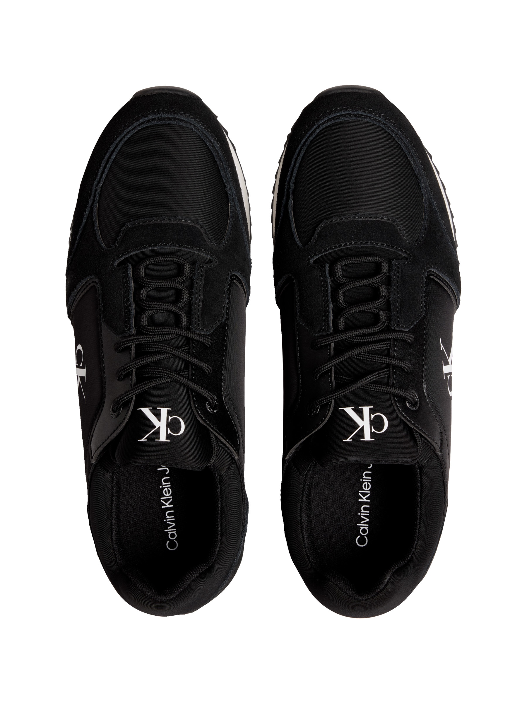 Calvin Klein Jeans Slip-On Sneaker »RETRO RUNNER SOCK LACE UP NY-SU«, Halbschuh, Freizeitsneaker mit CK-Logo und aufgesetzter Schnürung