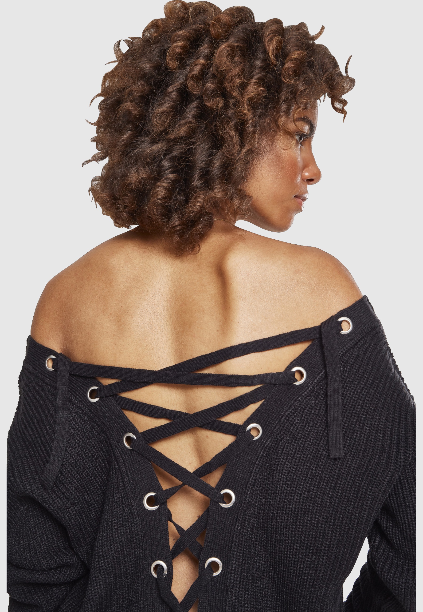 URBAN CLASSICS Sweatshirt »Urban Classics Damen Ladies Back Lace Up Sweater«, 1 Stk.
