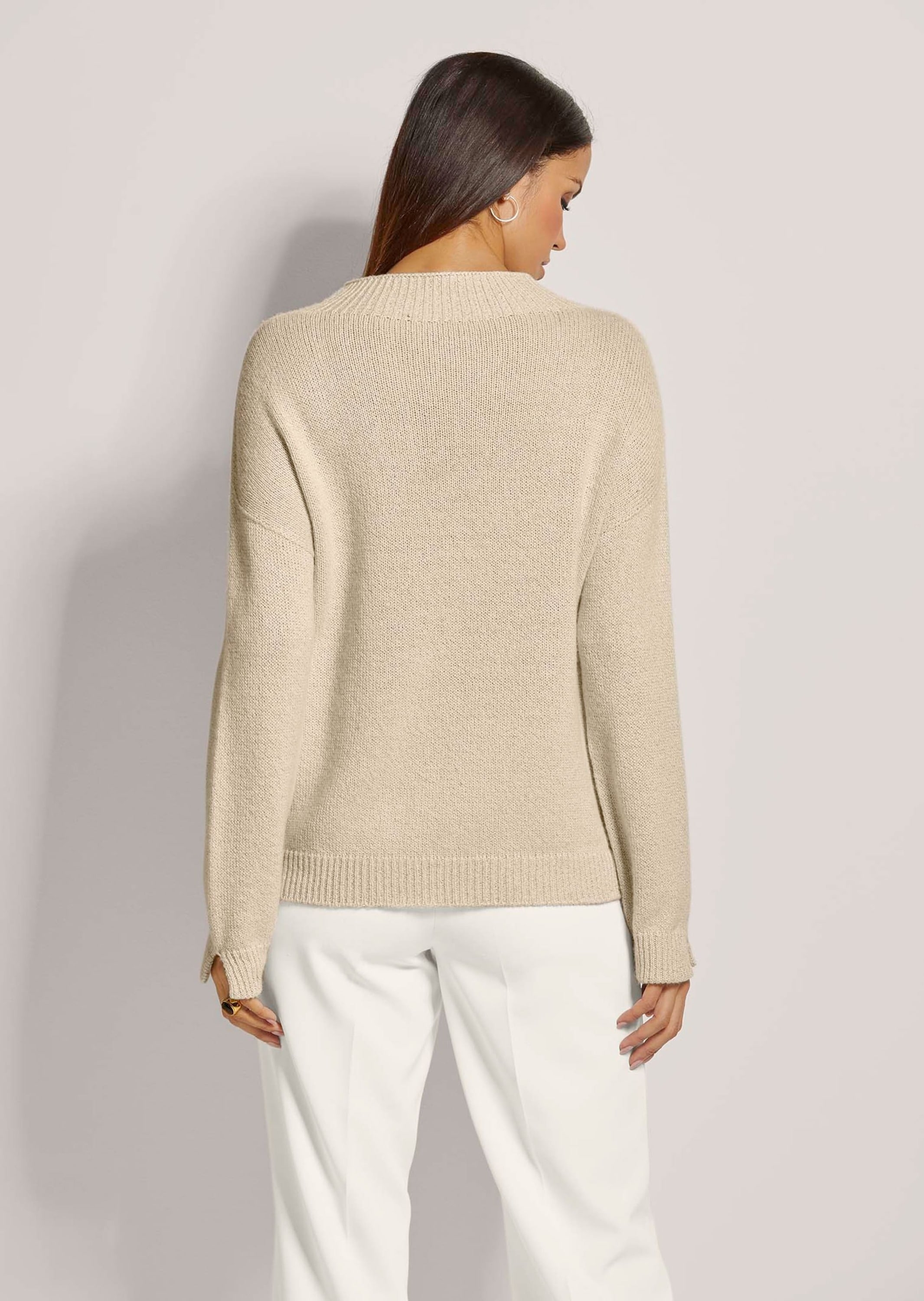 MADELEINE Longpullover »Pullover Kurzer Stehkragen-Pullover«