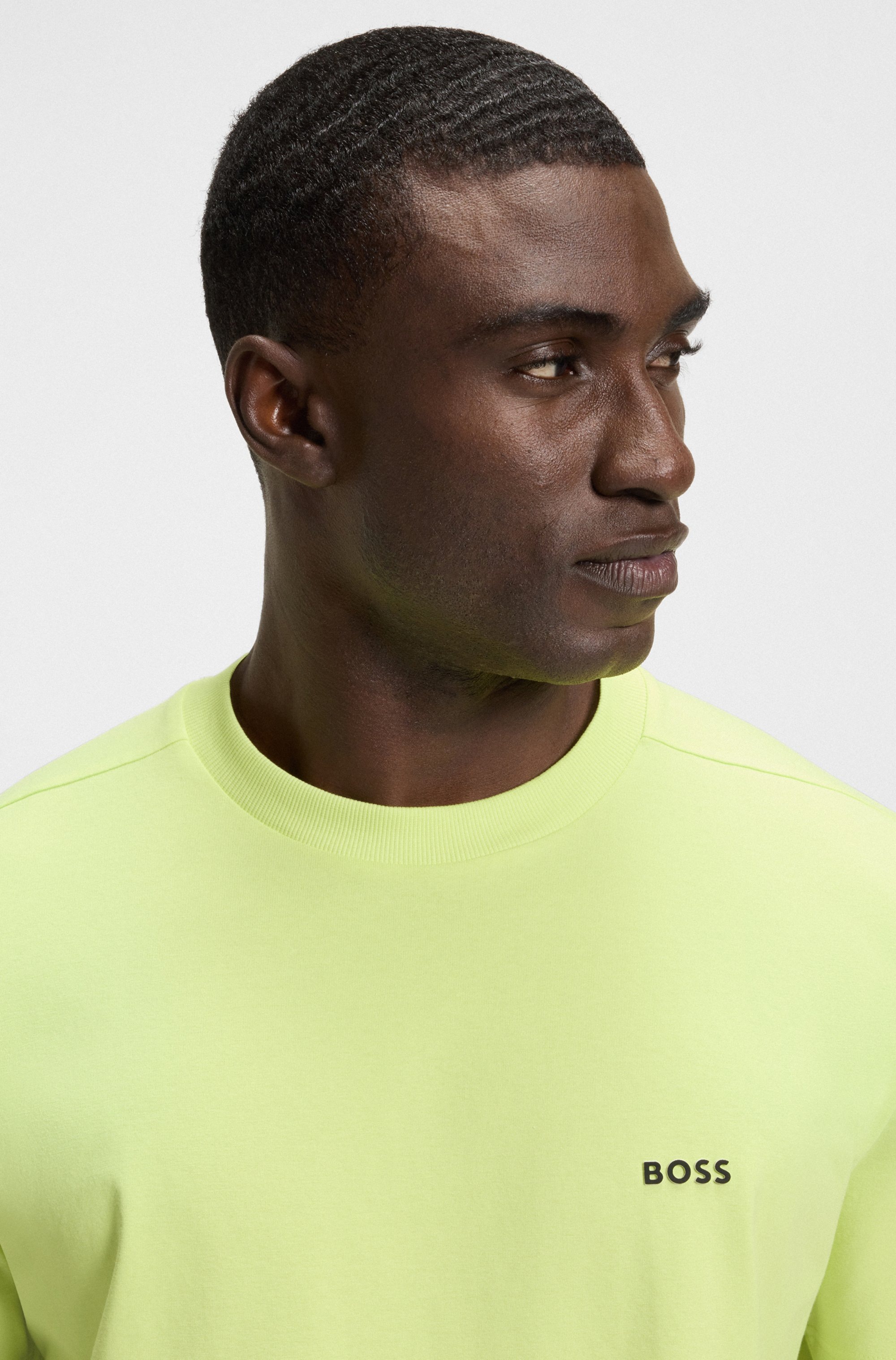 BOSS GREEN Rundhalsshirt "Tee", mit gummiertem Kontrast-Logo günstig online kaufen