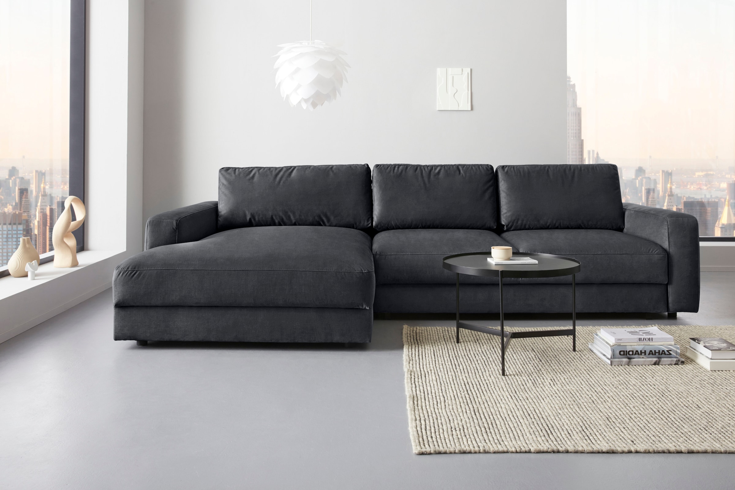 Places of Style Ecksofa "Bloomfield, L-Form", extra tiefe Sitzfläche, wahlw günstig online kaufen